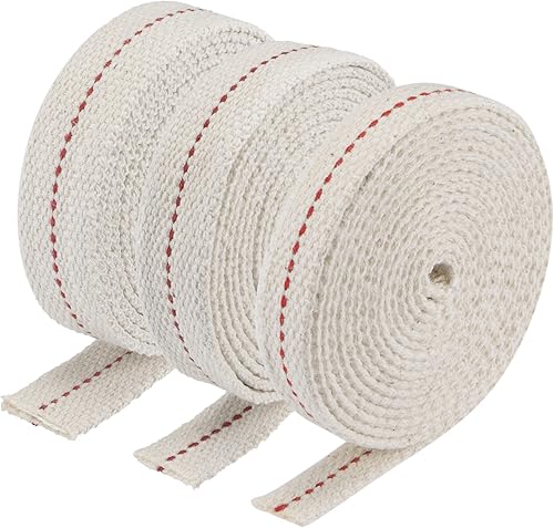 MECCANIXITY Kit de mecha para lámpara de aceite, 12 pulgada, 34 pulgadas, 78 pulgadas, plano de ancho, 6.5 pies, linternas de algodón, mecha con