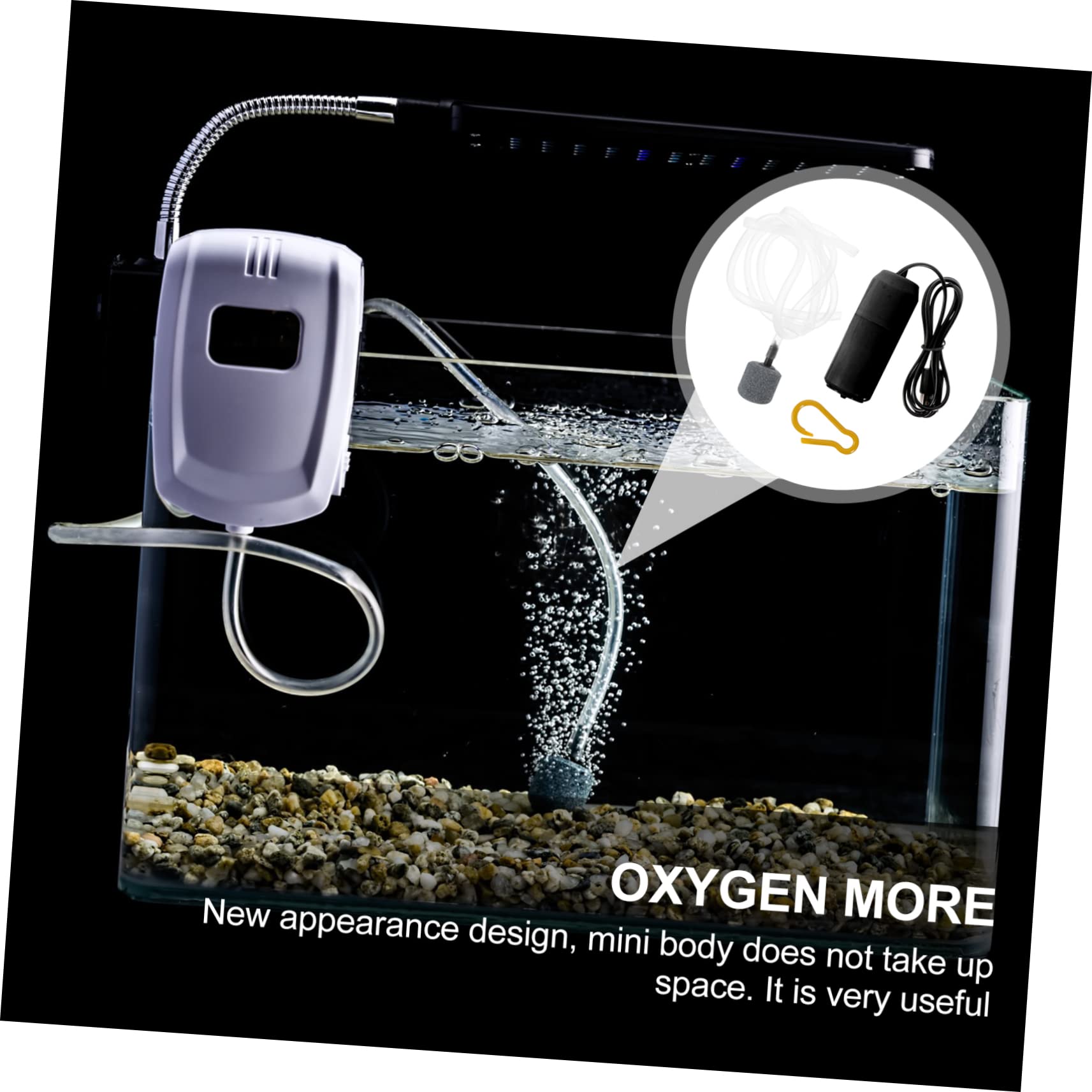 BESPORTBLE de oxigeno Pecera Portable Air Pump Fish Tank Aquarium pequeña de Agua Tanque de oxigeno portatil burbujeador de Acuario portátil de Agua de Acuario USB
