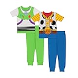 Disney boys 4-piece Snug-fit Cotton Pajama Set, Soft & Cute for Kids