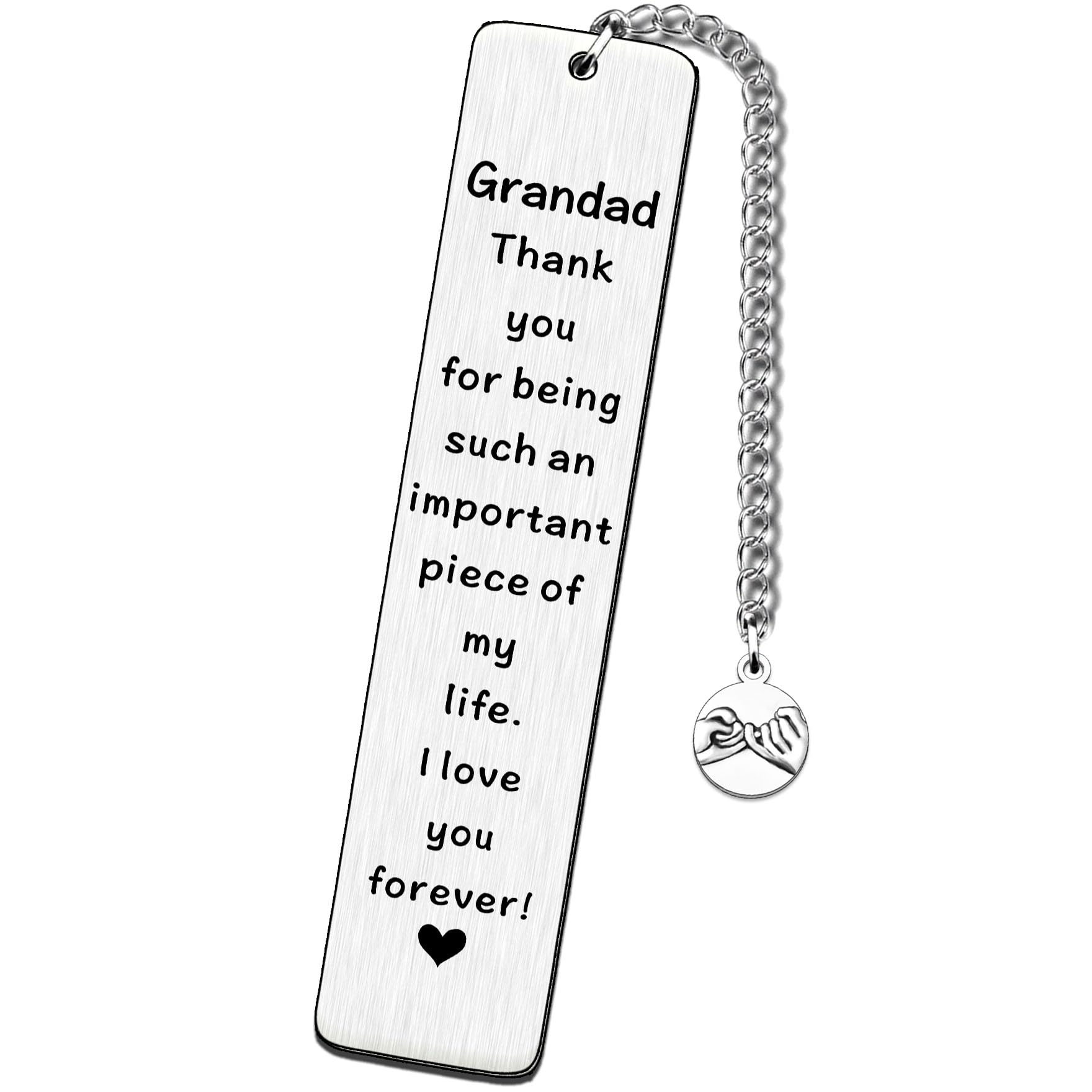 TTOVEN Grandad Bookmark from Grandchildren - Father's Day Gift, Silver