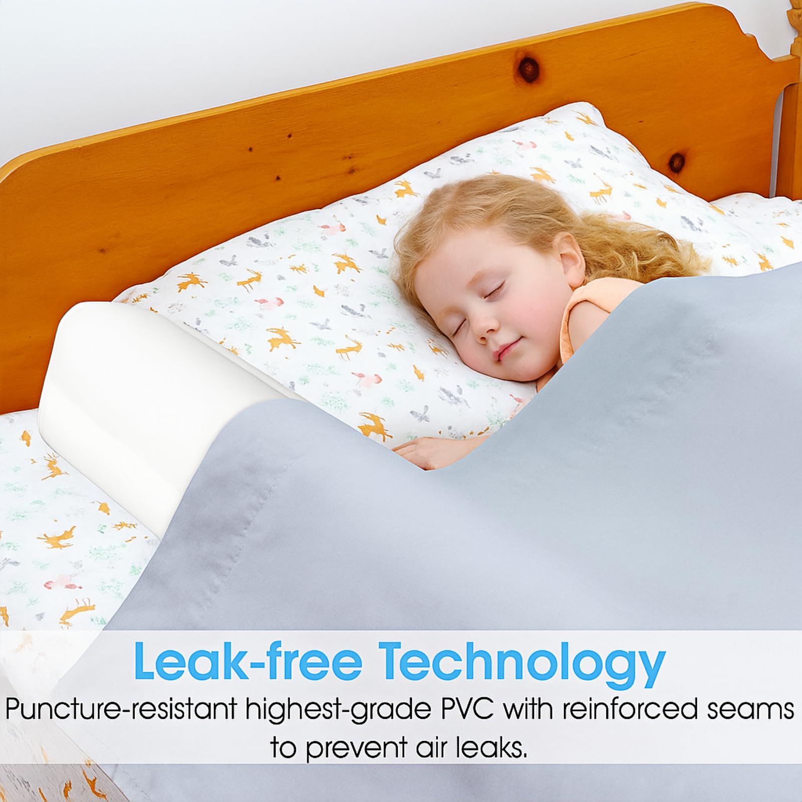 2 Pack Inflatable Bed Cover, 120cm Inflatable Safe Bed Rail for Toddler Elderly Safe Travel Bed Bumpers - Image 3