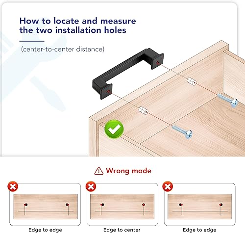 Miniatura 5 de Paquete de 30 tiradores cuadrados para gabinetes de cocina, tiradores de cajón de 5 pulgadas, manijas de gabinete negro mate, accesorios de gabinete