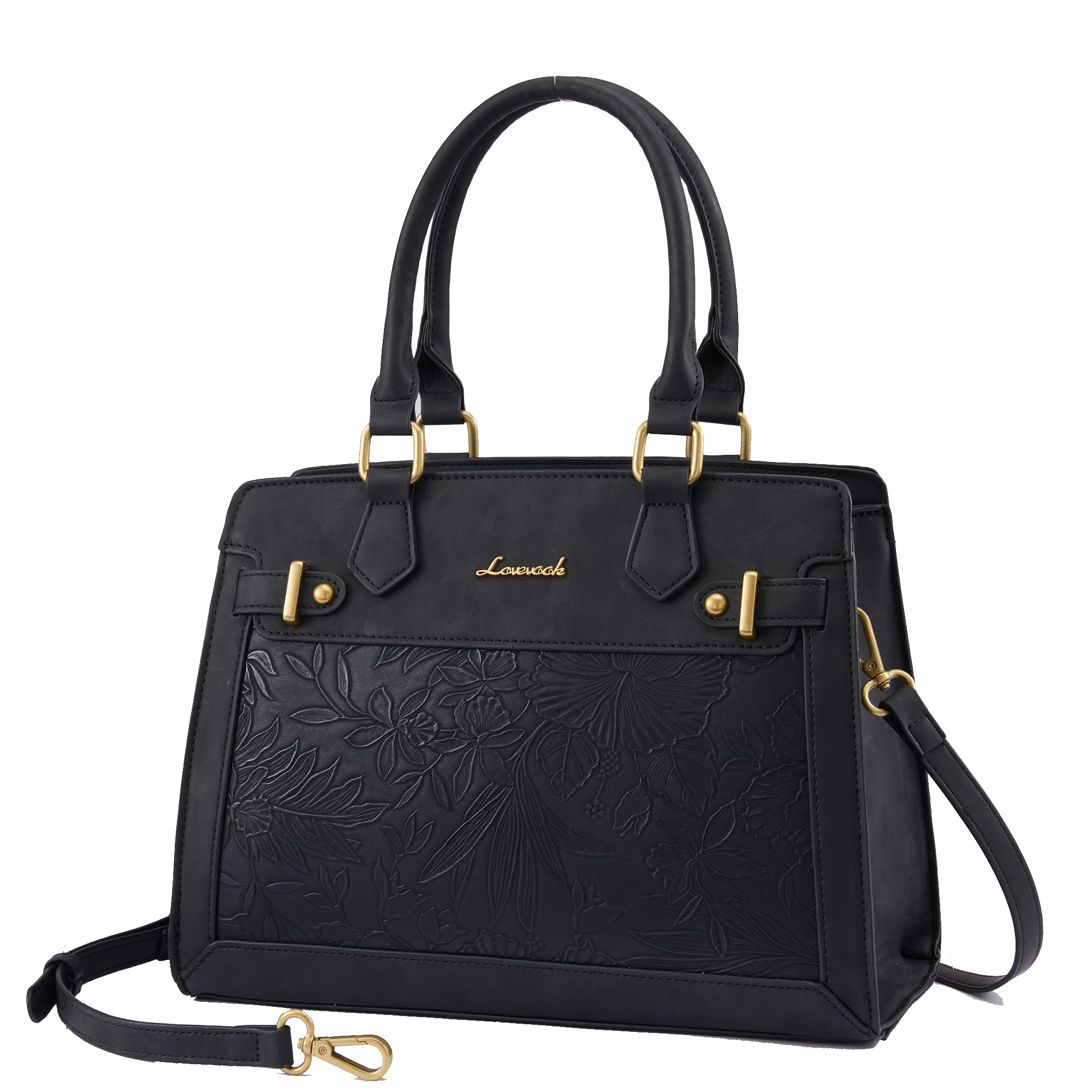 Purses and Handbags for Women, Tote Shoulder Bag Satchel Black Purse and PU Leather Top Handle for ladies