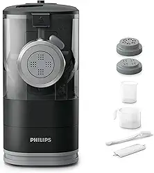 Philips HR2371/05 - Máquina de fazer massa e massa (3 pratos intercambiáveis), cor preta