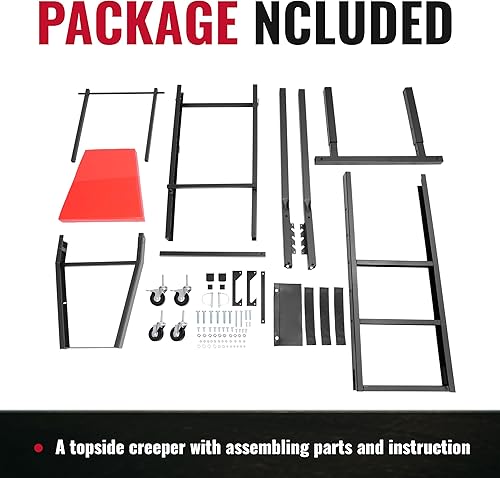 Miniatura 8 de HECASA Top Automotive Creeper fácil acceso y reparación de motores ajustables y plegables con 4 ruedas giratorias de 400 libras, capacidad de peso