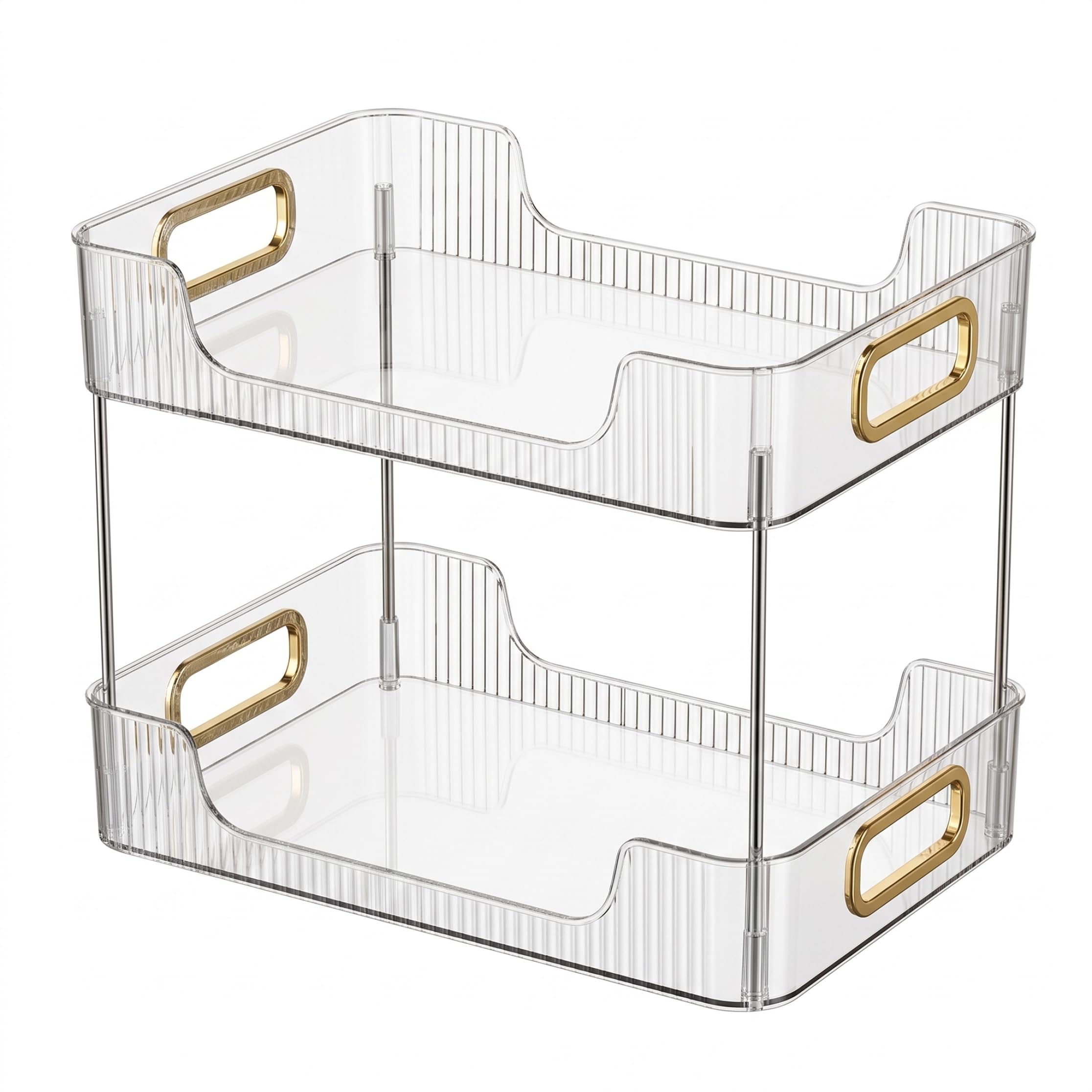 Organizzatore da bancone da Bagno a Due Livelli Ampio ripiano da appoggio per Organizer per cassettiera