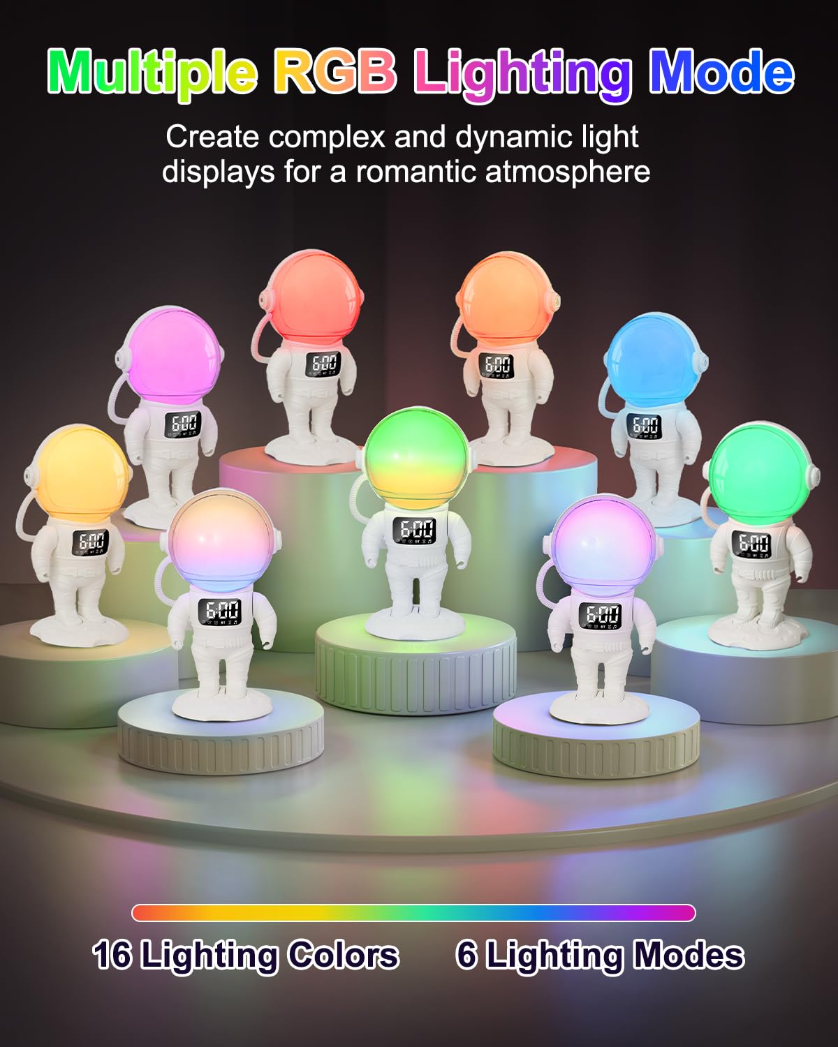 Tageslichtwecker, Lichtwecker Sonnenaufgang Wecker mit 21 Weißes Rauschen, Smart Bluetooth Lautsprecher, Dual Alarm, Timing-Funktion, 16 Volltonfarben & 6 Farbige Licht für Erwachsene & Kinder