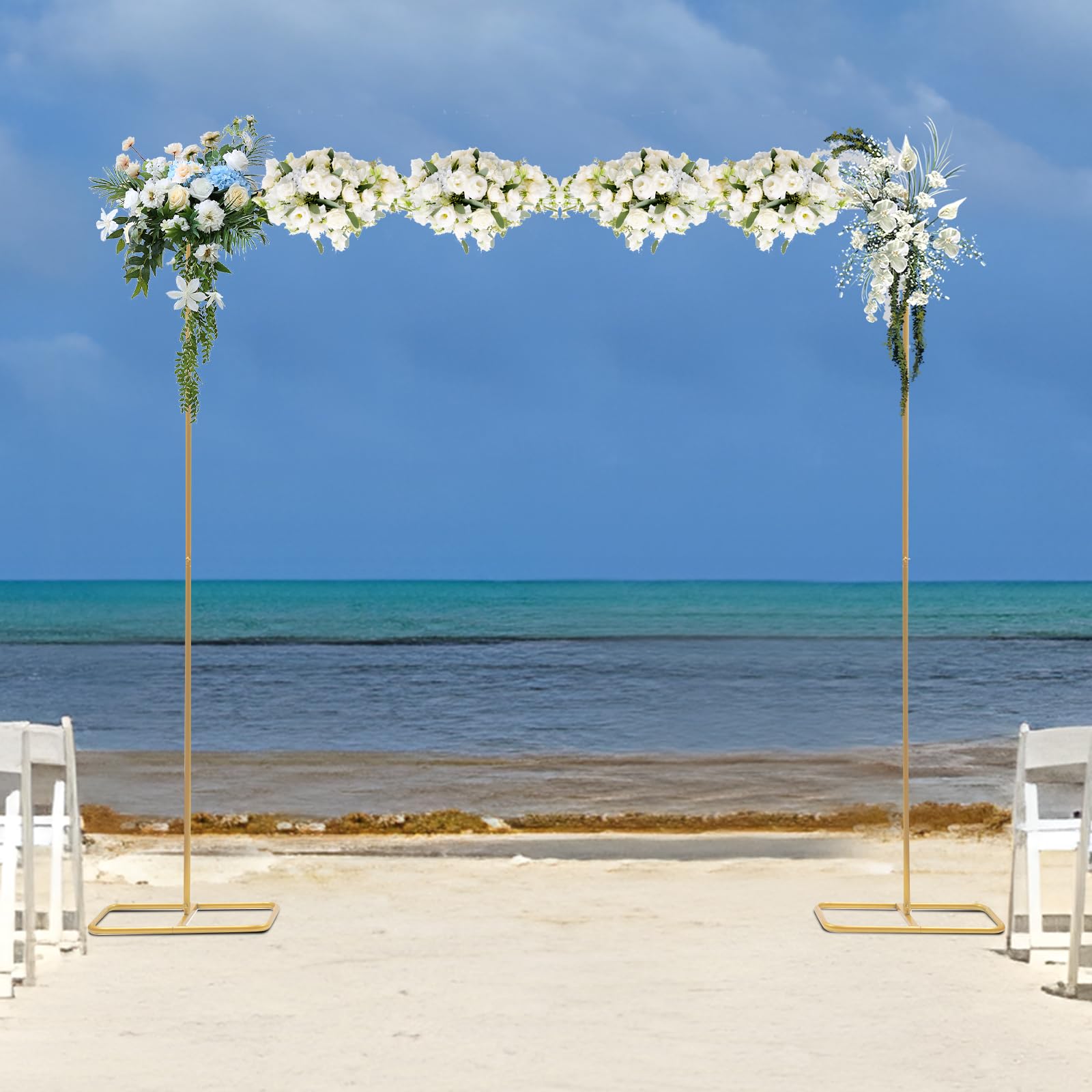Hochzeitsblumenständer aus Metall, Backdrop-Ständer ballonbogen Hochzeitsdekoration Ständer 200x210 cm, Freistehend, Modern, für Hochzeiten und Partys