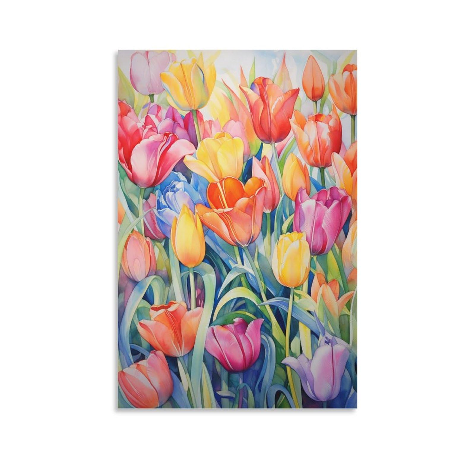 AYAROS Rustic Flowers Canvas Wall Art for Bedroom Colorful Retro Tulip Plants Wall Decor Poster for Room Aesthetic Unframed 08x12 inch