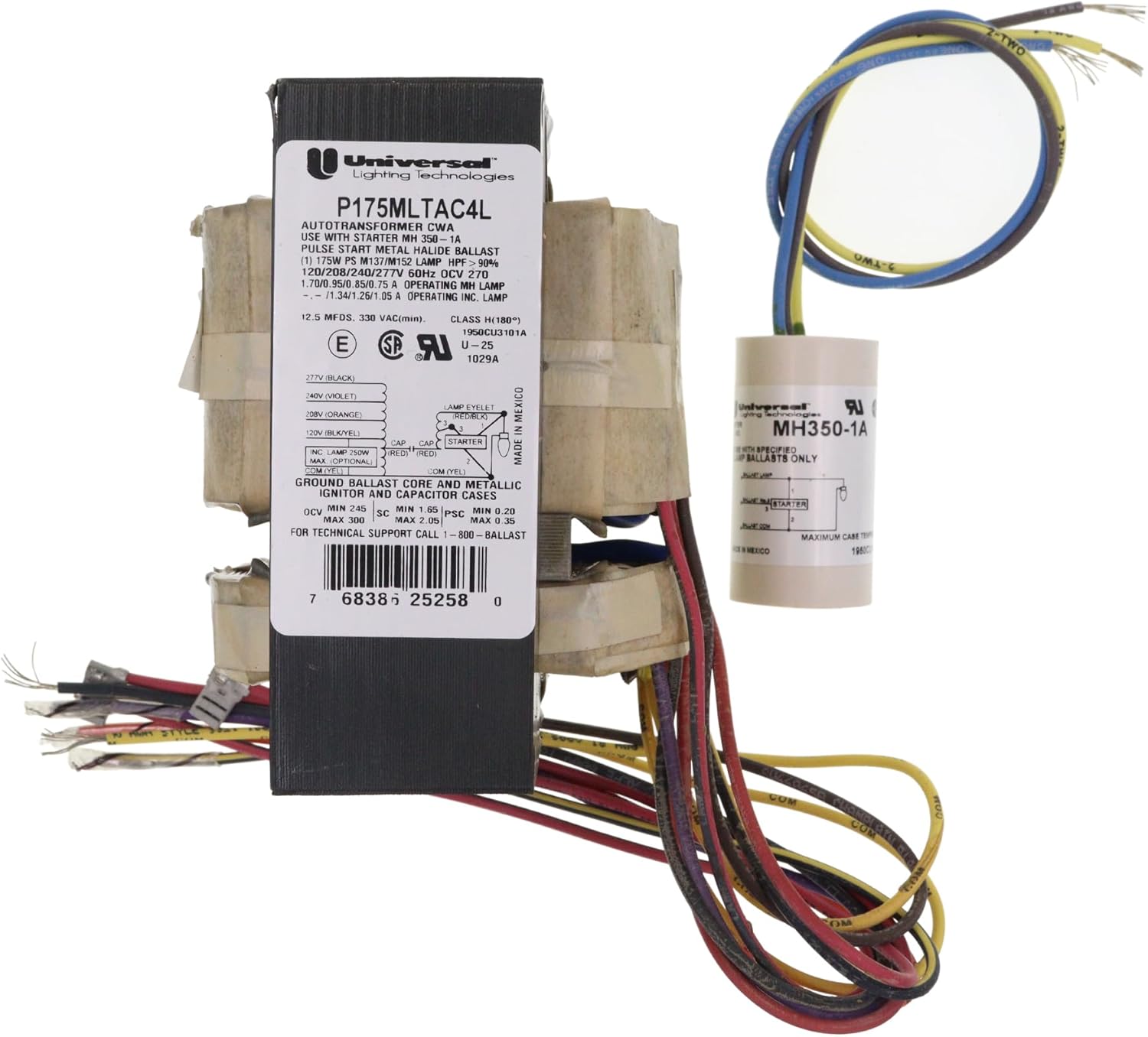 Universal Lighting Technologies P175MLTAC4L-000C Pulse Start MH Ballast, 175W M152, 120/208/240/277V