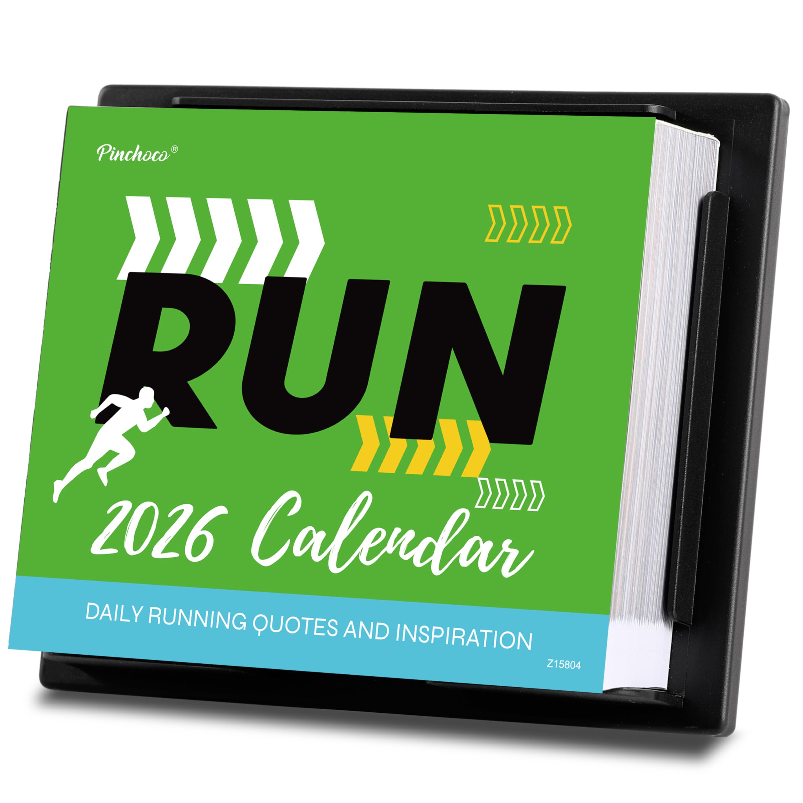 2026 Daily Desk Calendar - Desk Calendar 2026, Running Gear, 5.85'' x 4.85'', Daily Running Quotes and Inspiration for Runners - Black