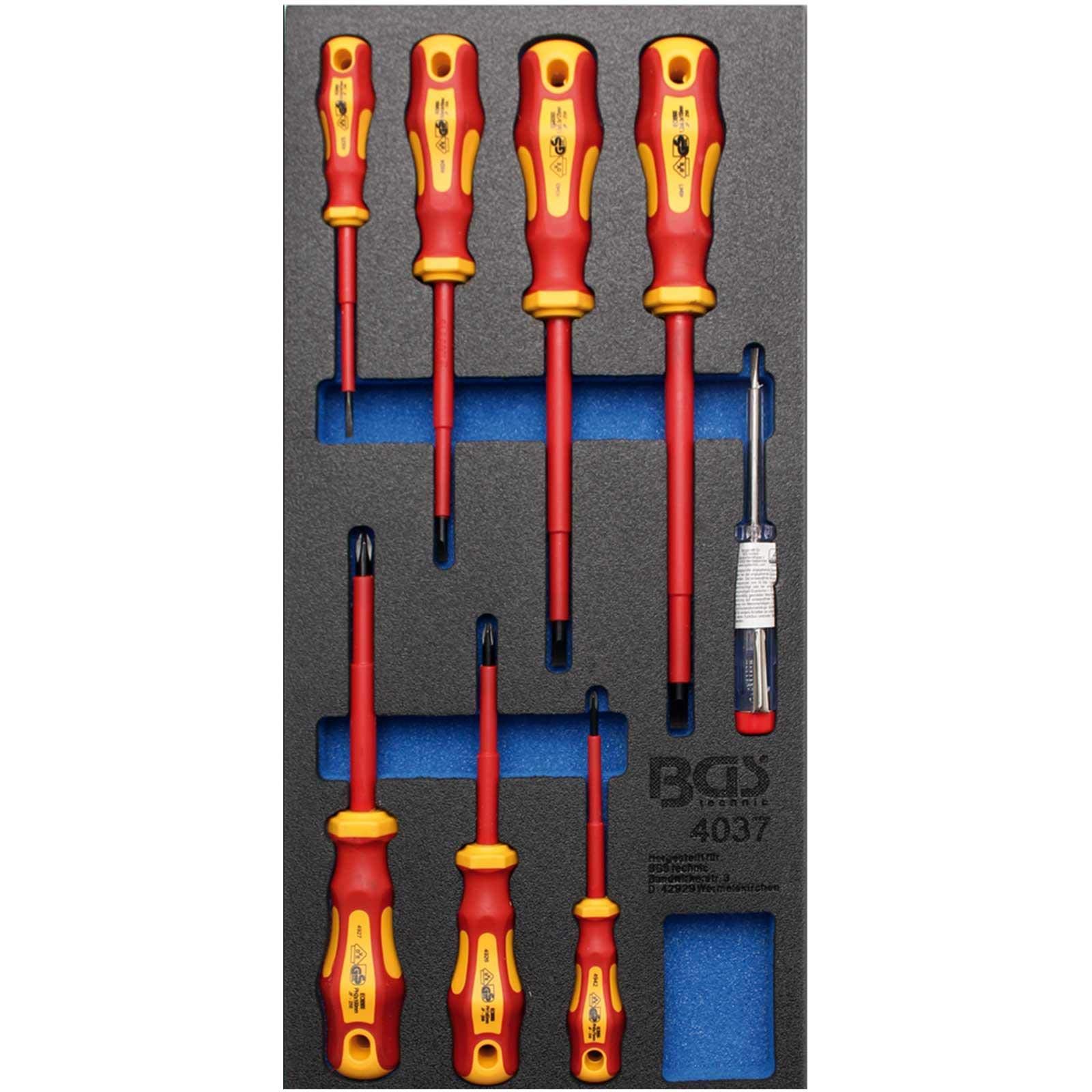Bgs Multi-Colour 4037 | Tool Tray 1/3: Vde Screwdriver Set | 8 Pcs.