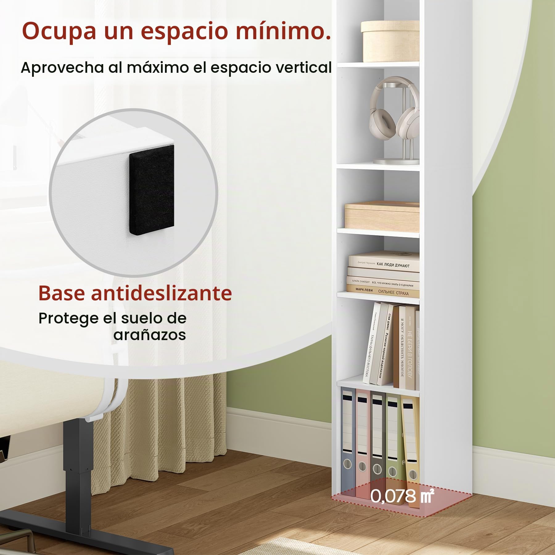 WOLTU Estantería de 7 Niveles, Librería Abierta Alta, 30x26x178,5 cm, Estantería Organizadora con 7 Compartimentos Abiertos, para Oficina/Estudio/Salón/Dormitorio, Blanco, SK066ws