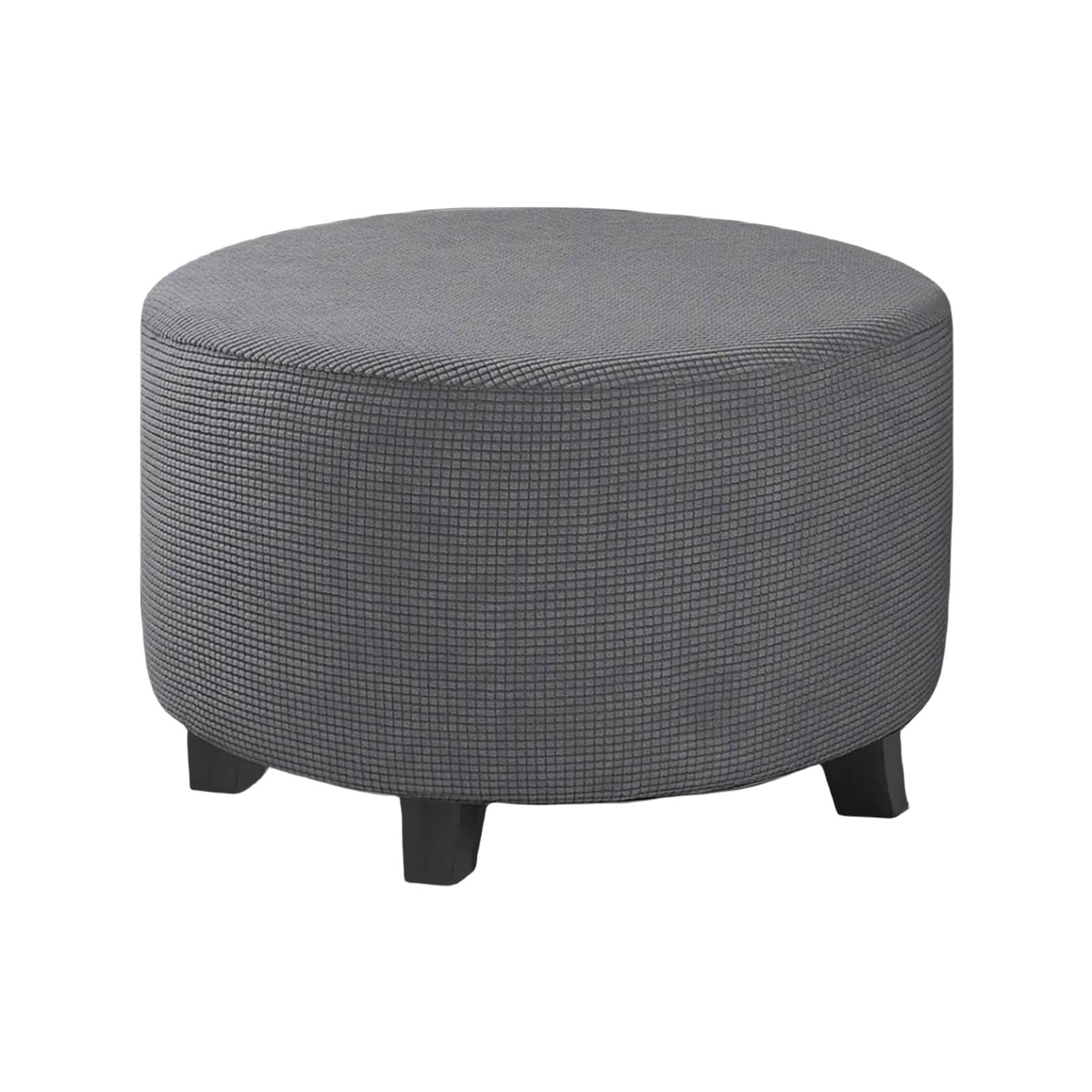 Housse de protection pour pouf rond extensible pour masquer l'usure du repose-pieds