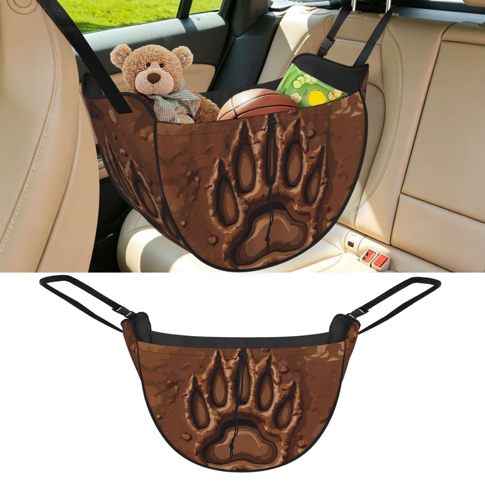 Cntdbu Black Claw Mark Car Seat Organizer-Backseat Storage Bag For Travel