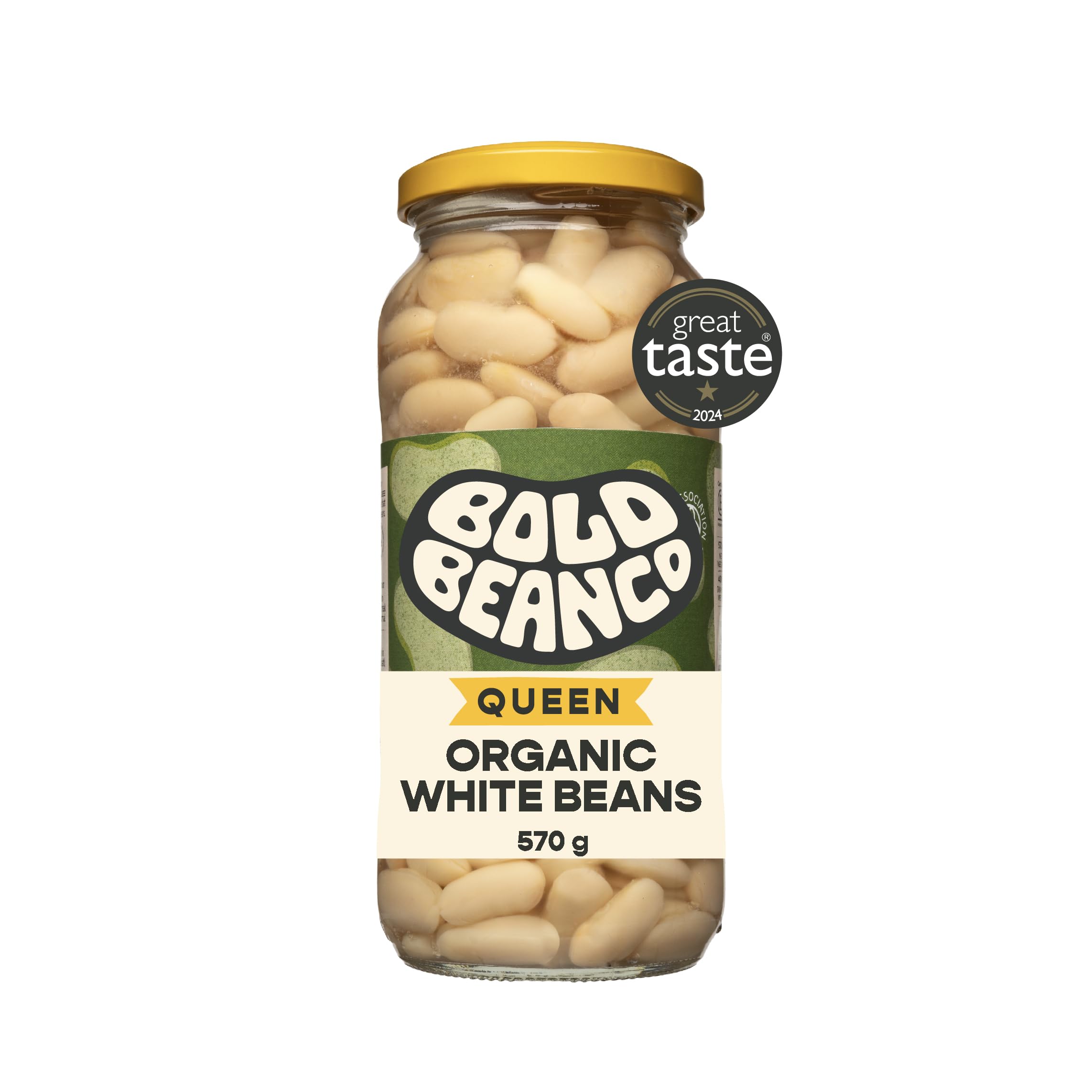 Bold Bean Organic White Beans 570g – High Protein & Fibre – Ready to Eat – Vegan, Gluten Free Pantry Staple