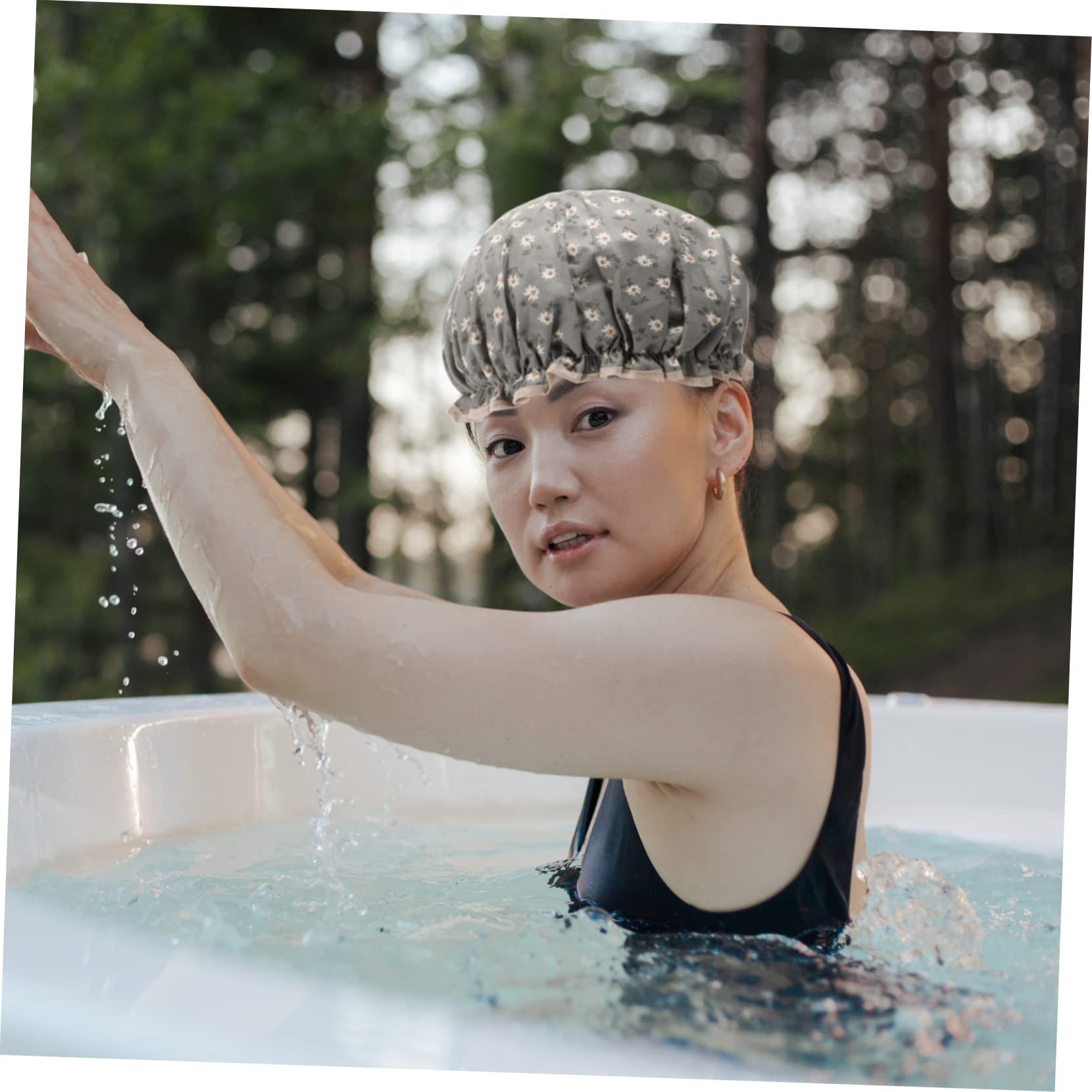 Healeved 8pezzi Cuffie Da Impermeabili Per Donne Design Doppio Con Stampa Carina Leggere e Pieghevoli Per Bagni e Viaggi Ananas