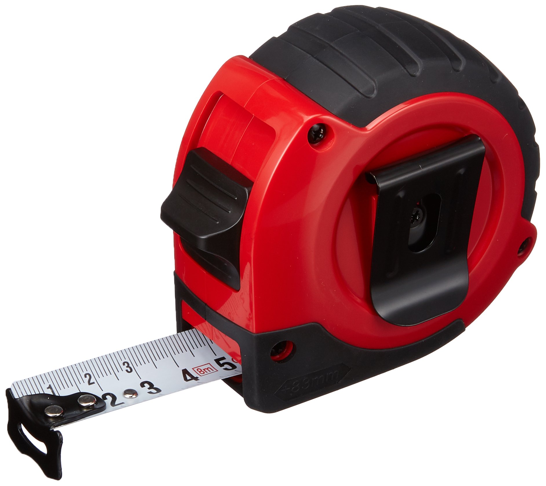 BMI 472841021 twoCOMP Mètre à ruban de poche, Blanc/noir/rouge, 8 m x 25 mm