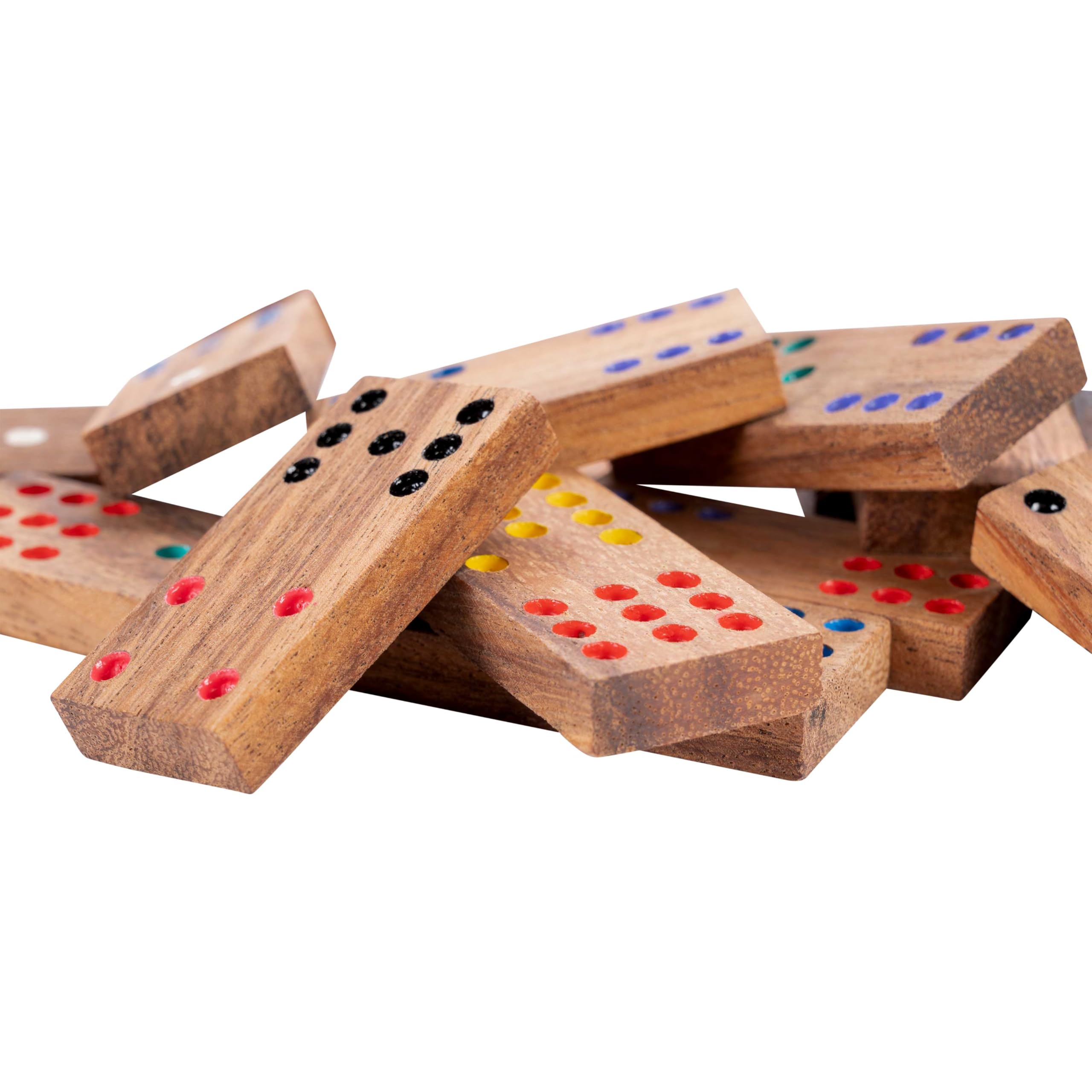 Engelhart Jeu de Domino en Bois Naturel Écologique Double 12 Coffret Inclus pour 2 à 8 Joueurs