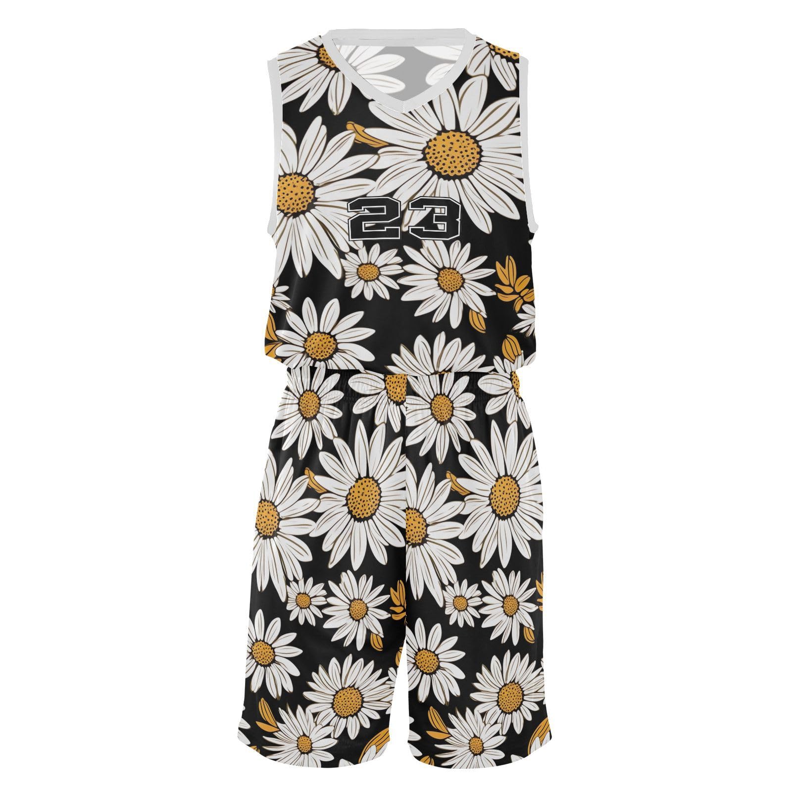 FLildon Daisy Black Boys Basketball Jersey Set Tank Top Shorts Tracksuit Sport Training Suit for Kids, XL