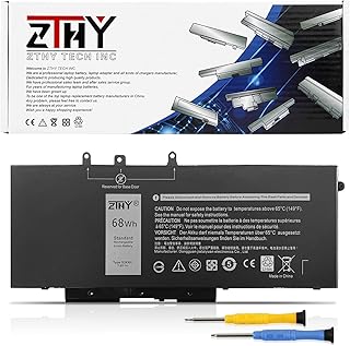 ZTHY 68Wh GJKNX Battery Replacement for Dell Latitude 5480 5580 5280 5288 5488 5590 5591 5490 5491 5495 E5480 E5580 E5490 E5590 Precision 15 3520 3530 Series GD1JP DY9NT 5YHR4 451-BBZG 7.6V 4-Cell