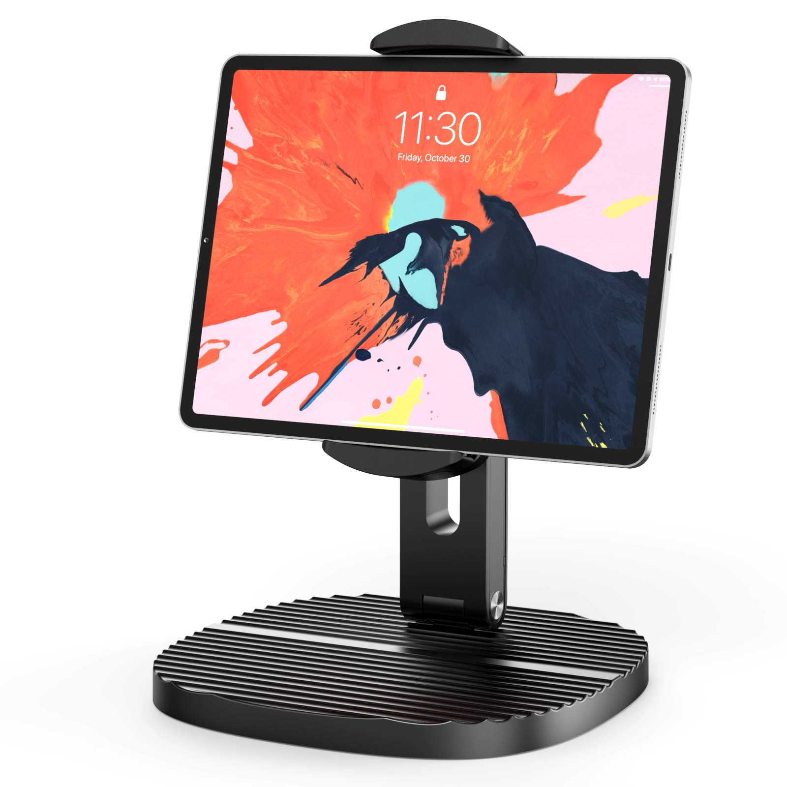 Adjustable Tablet Stand for Desk, Upgraded 360 Degree Rotating Adjustable Desktop Stand for 4.7"-12.9" iPhone, iPad Air Mini Pro, Kindle, Nexus, Galaxy Tab, eBook Reader - Black