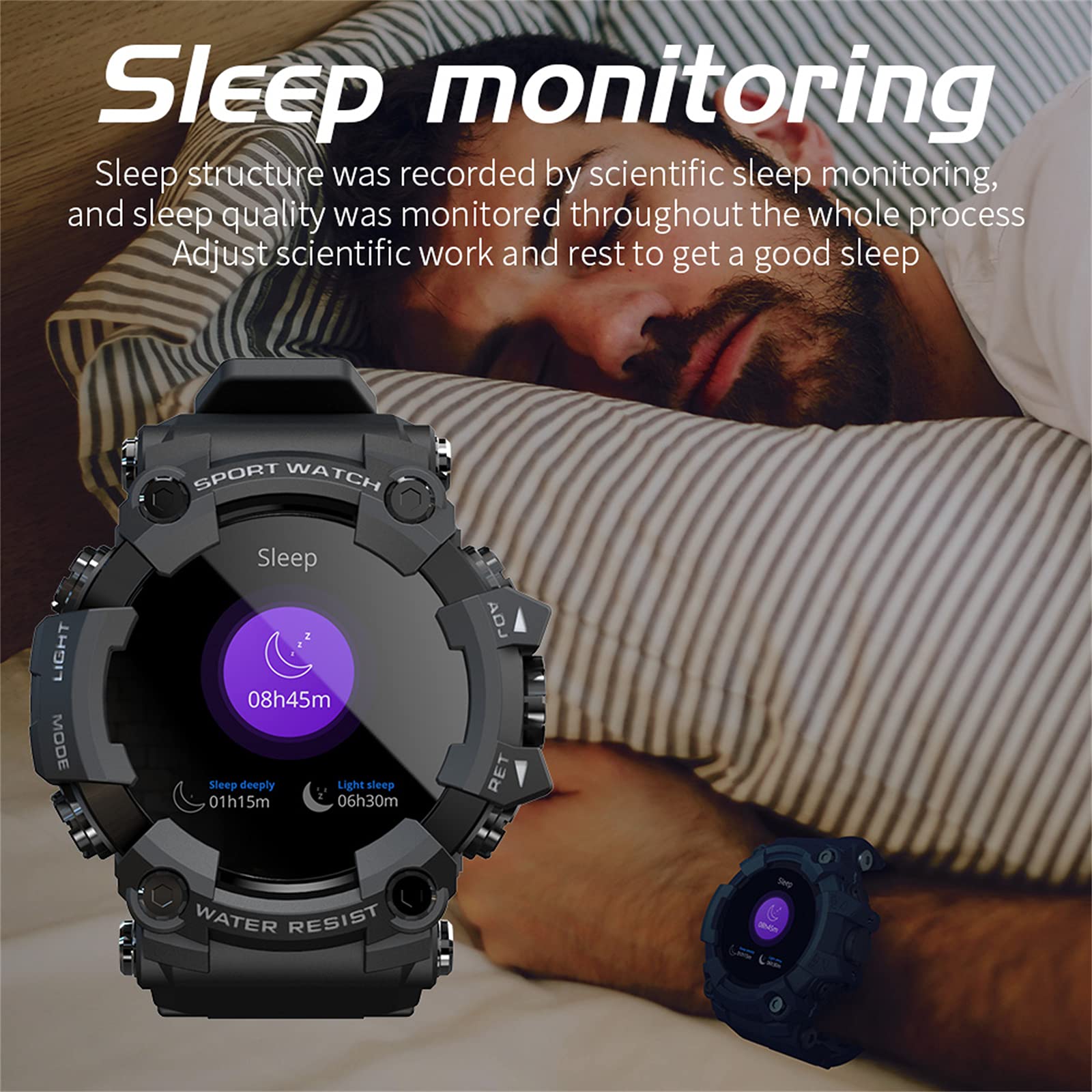Inteligentne zegarki do telefonów z systemem Android i iOS Smartwatch Fitness Tracker Fitness Watch męskie i damskie zegarki sportowe (kamuflaż)