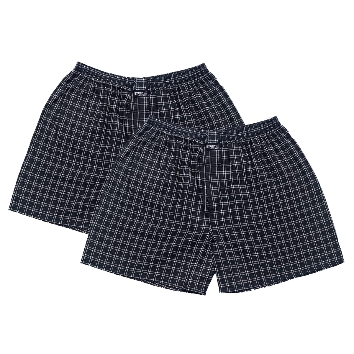 STRETTO Stylish Checks Boxer Shorts for Men - Soft Cool Latest Print Cotton Polyster Boxers for Casual, Beachwear, Trendy Comfort wear Fitting