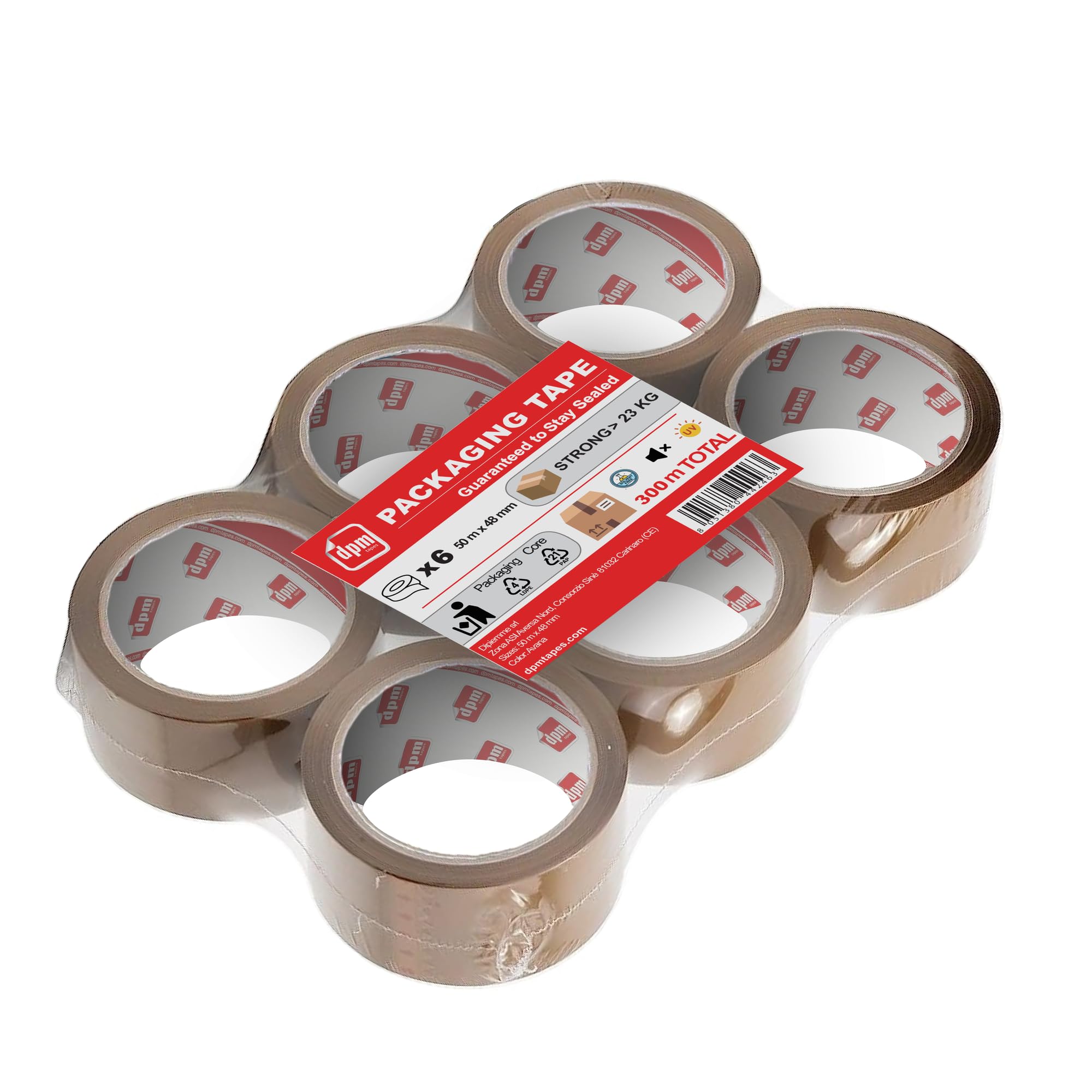 Adhésif Acrylique Bopp Ruban Adhésif Marron 48mm X 66m | Lot De 6 Rouleaux - Faible Bruit Et Puissant Adhésif Puissant Boîte