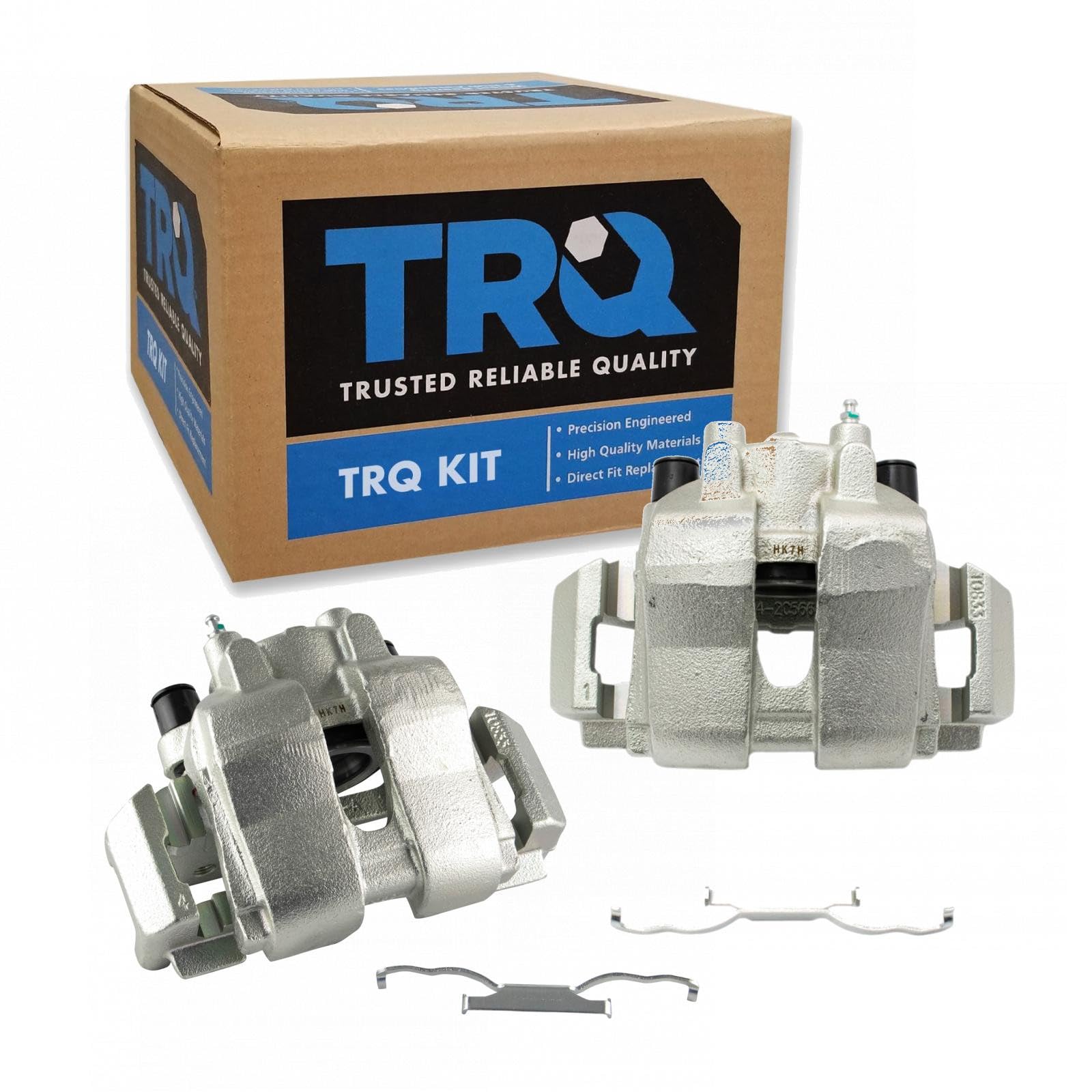 TRQ Front Driver and Passenger Side Brake Caliper Set Caliper Brackets