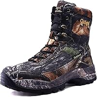 Cungel Men's 8-Inch Waterproof Camo Hunting Boots - Lightweight Anti-Slip Breathable for Hunting Hiking Fishing