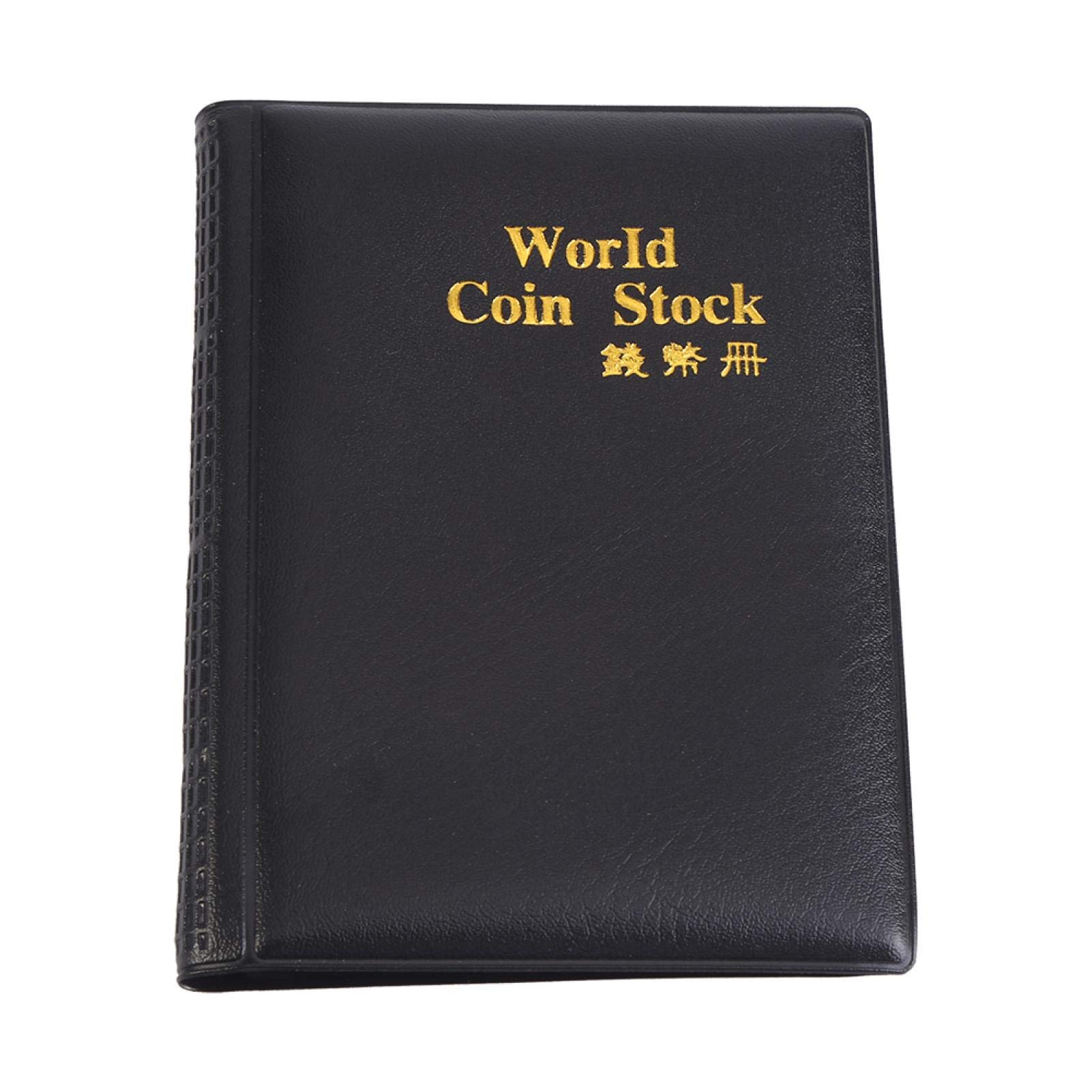 Coin Collection Book Album Convenient 120 Coins World Coin Stock Coin Collecting Book Coin Album Holders Easy to Carry and Hold (Black)