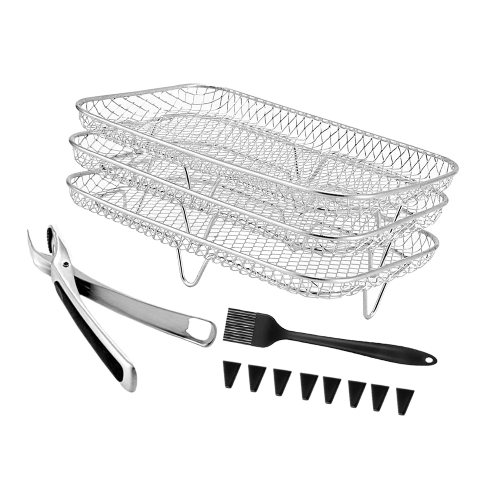 GALPADA Impilabile per Friggitrice ad Aria di Strati per Accessori di Grigliatura Realizzata in Acciaio Inossidabile per Cucina Sicura e Durevole