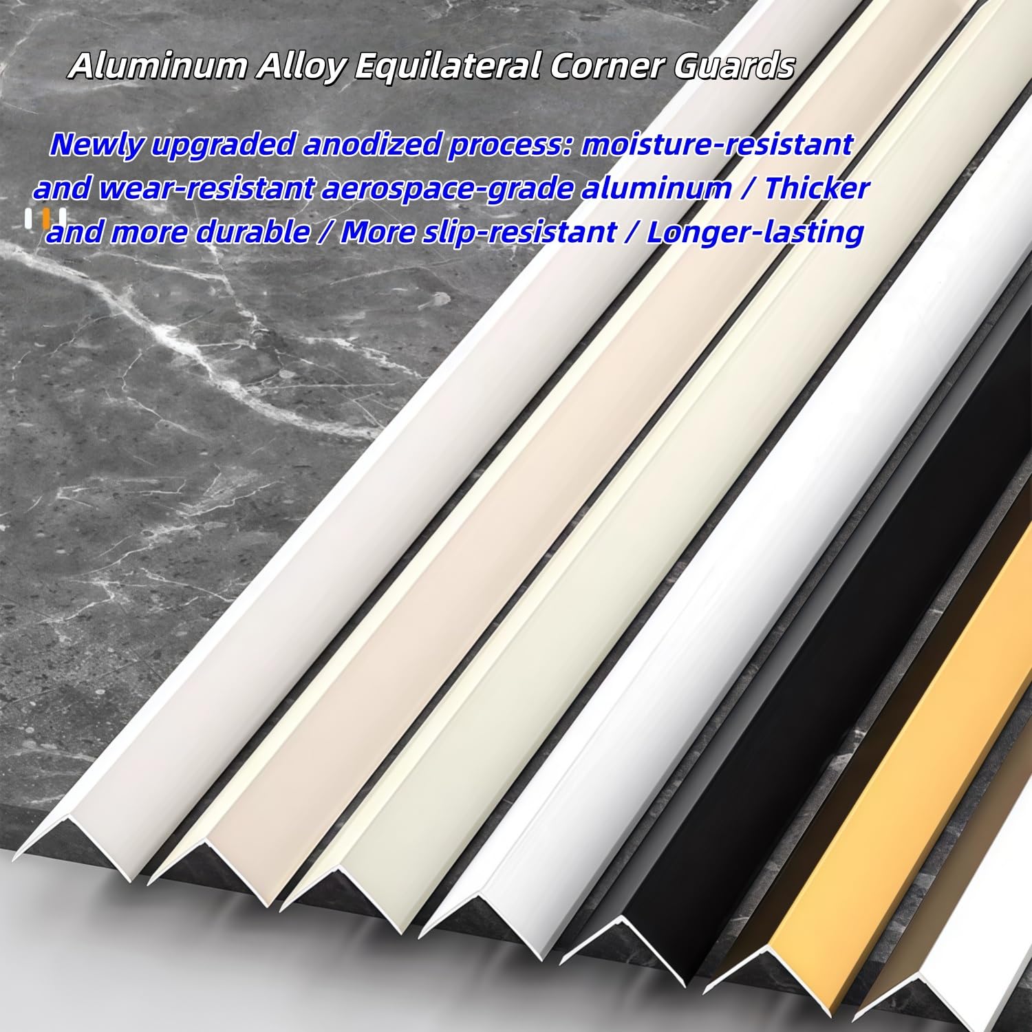Tira autoadhesiva de aluminio en forma de L, 15 x 15 mm, 2,5-15 m de longitud, impermeable y resistente a la humedad, protector de bordes de pared, moldura de suelo (secciones de 1,25 m)