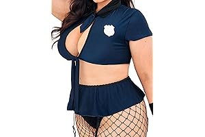 Womens Sexy Police Cop Uniform Costume Set Lingerie Dress