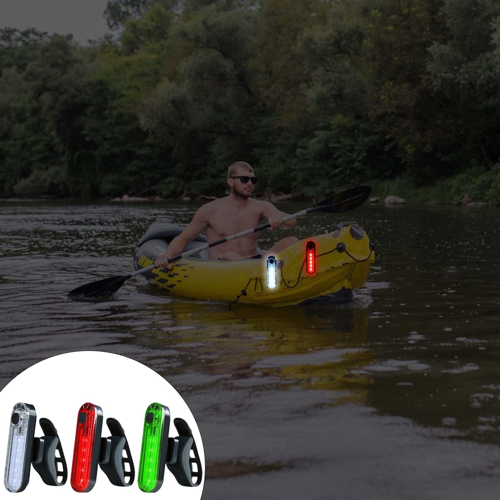 GAOUTO 9 Stück LED Navigationslichter für Boote, 3 Arten Blinkmodus,USB Ladekajaklichter Bootshecklichter Bootslicht Signallampe,Mit USB-Datenkabel, Boots Navigationslichter für Kajak Boot Yacht