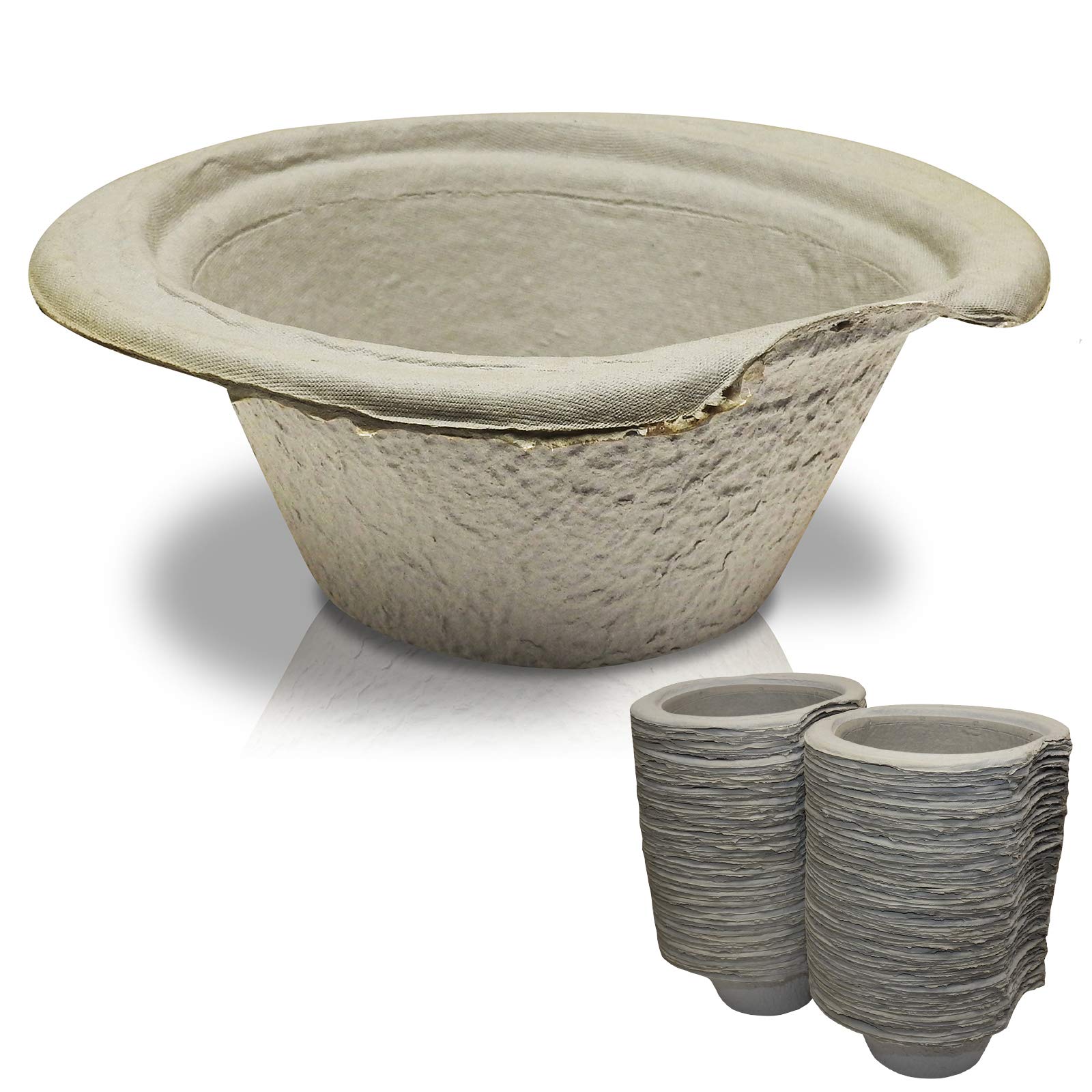 100 Pack RE-GEN - Pulp Disposable General Purpose Bowl 1000ml | Made from Recycled Materials | Ideal for Vomit, Urine and Body Fluid Waste