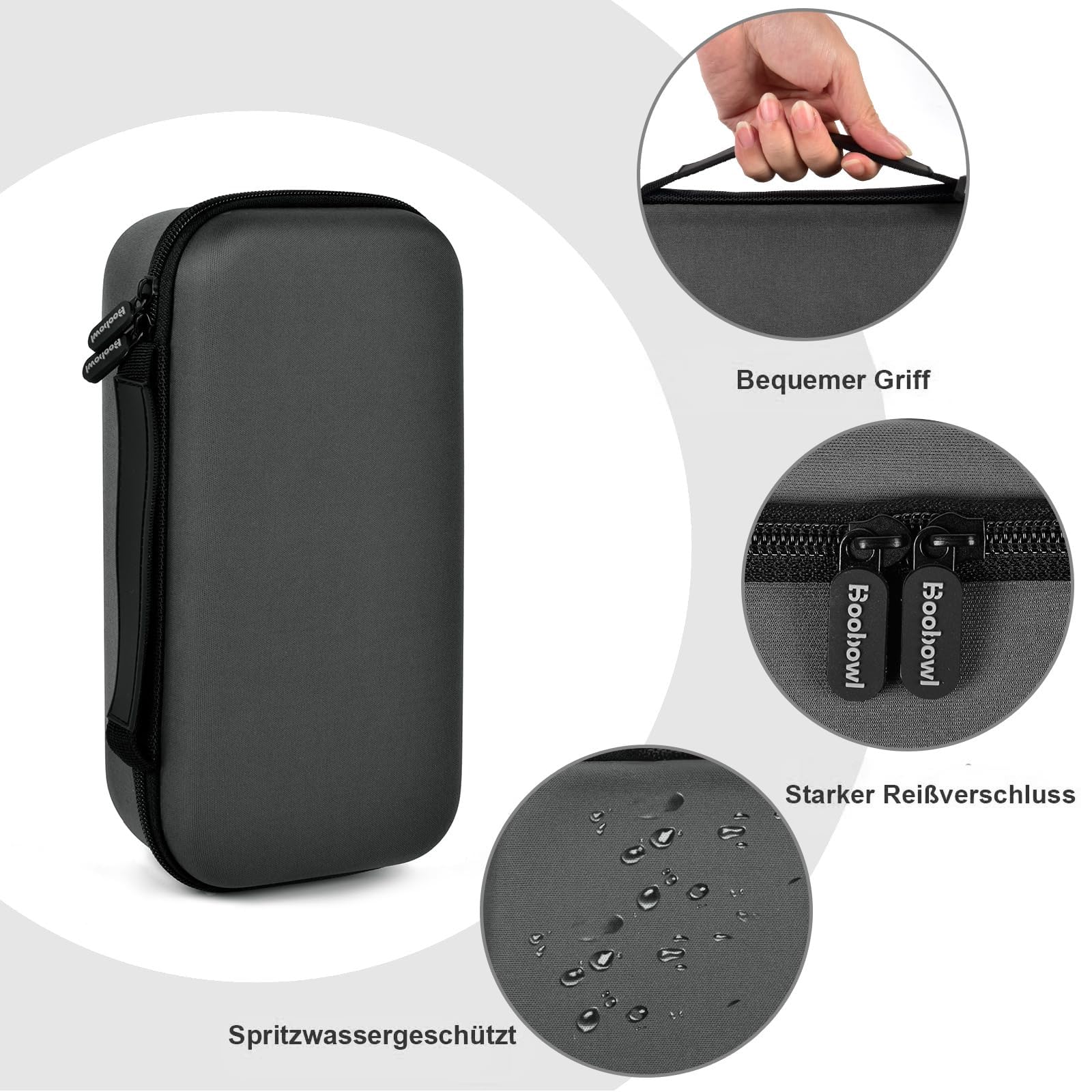 Boobowl Custodia per microfono Bluetooth compatibile con JBL PartyBox Wireless Mic J2X, microfono digitale portatile per batteria ricaricabile, ricevitore, adattatore (solo borsa), grigio., Pe