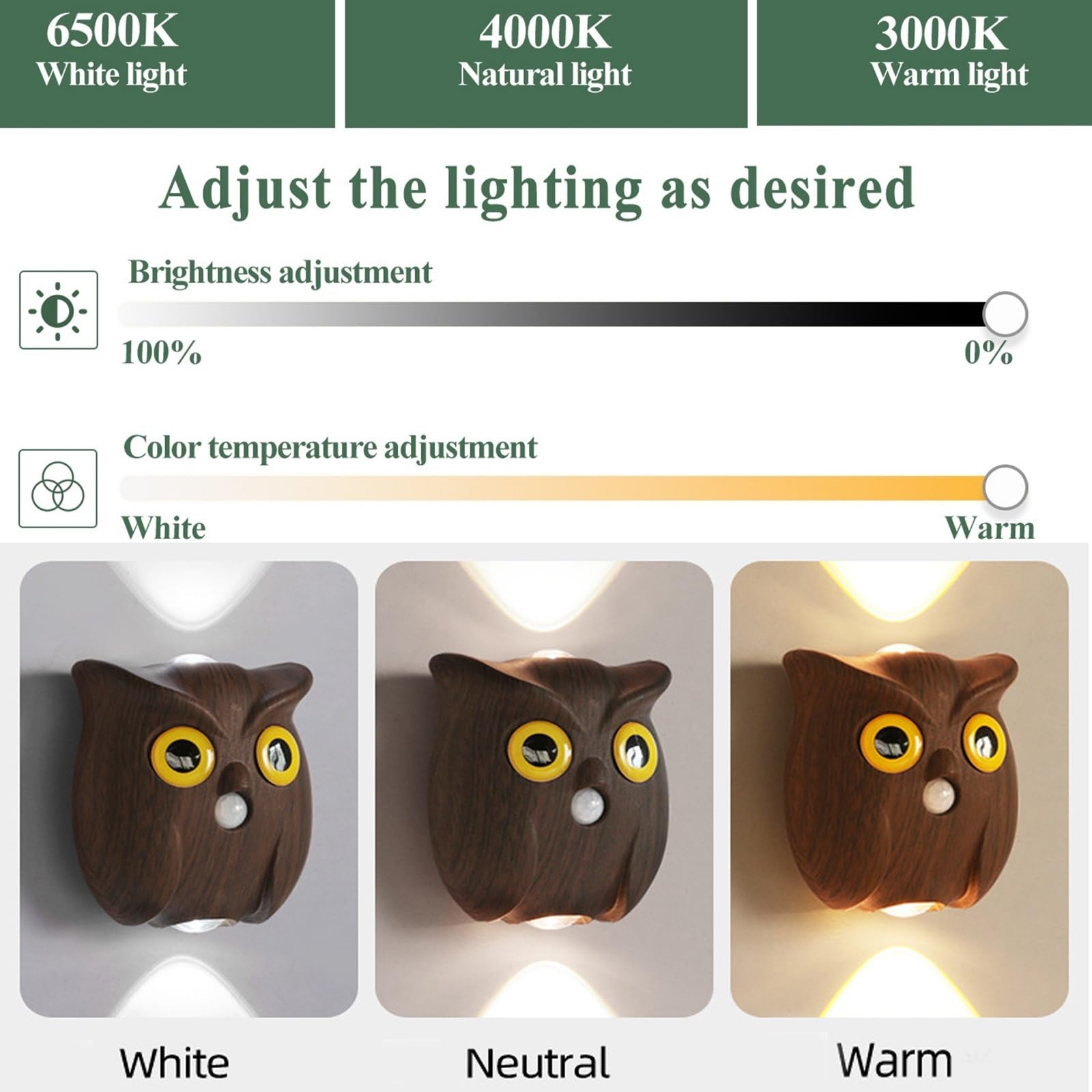 6 paquetes de luz nocturna LED con sensor de movimiento, brillo ajustable, lámpara de pared recargable por USB, instalación de adsorción magnética for pasillo dormitorio escaleras(6 pcs set)
