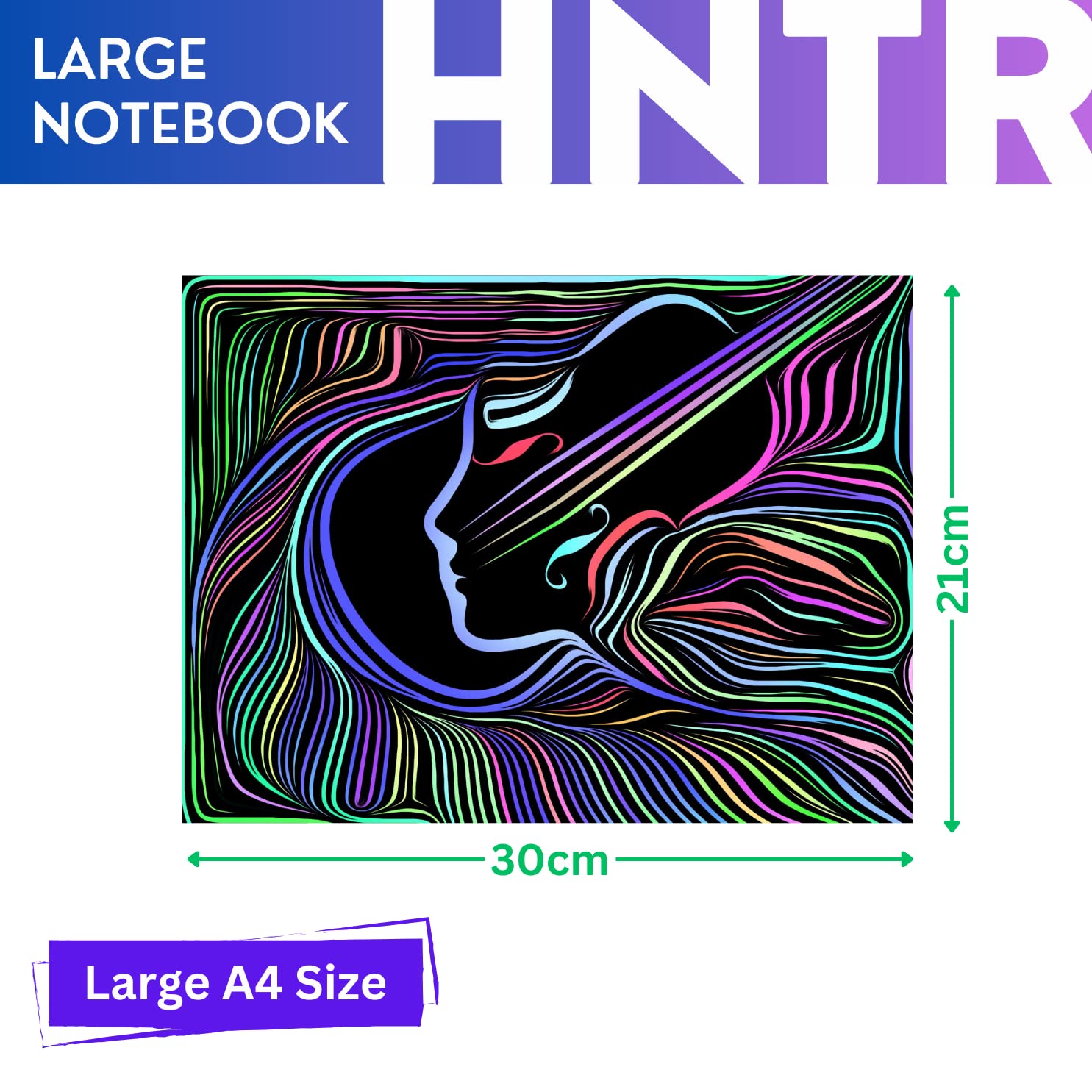 HNTR Rainbow Scratch Art for Kids, 23 x 16 cm - Image 4