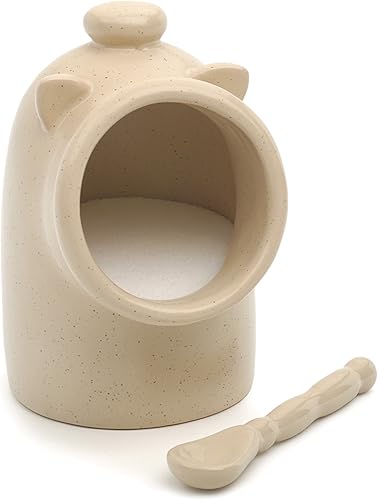 RSVP International OAT - Portaminas de cerdo con cuchara  Adición bonita a tu cocina  Capacidad para 6 onzas de sal  Amplia apertura para un uso