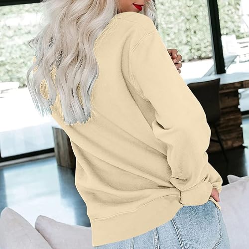Miniatura 3 de Tops for Women 2023 Long Sleeve Colorblock Round Neck Sweatshirt Casual Comfortable Loose Lightweight Shirts