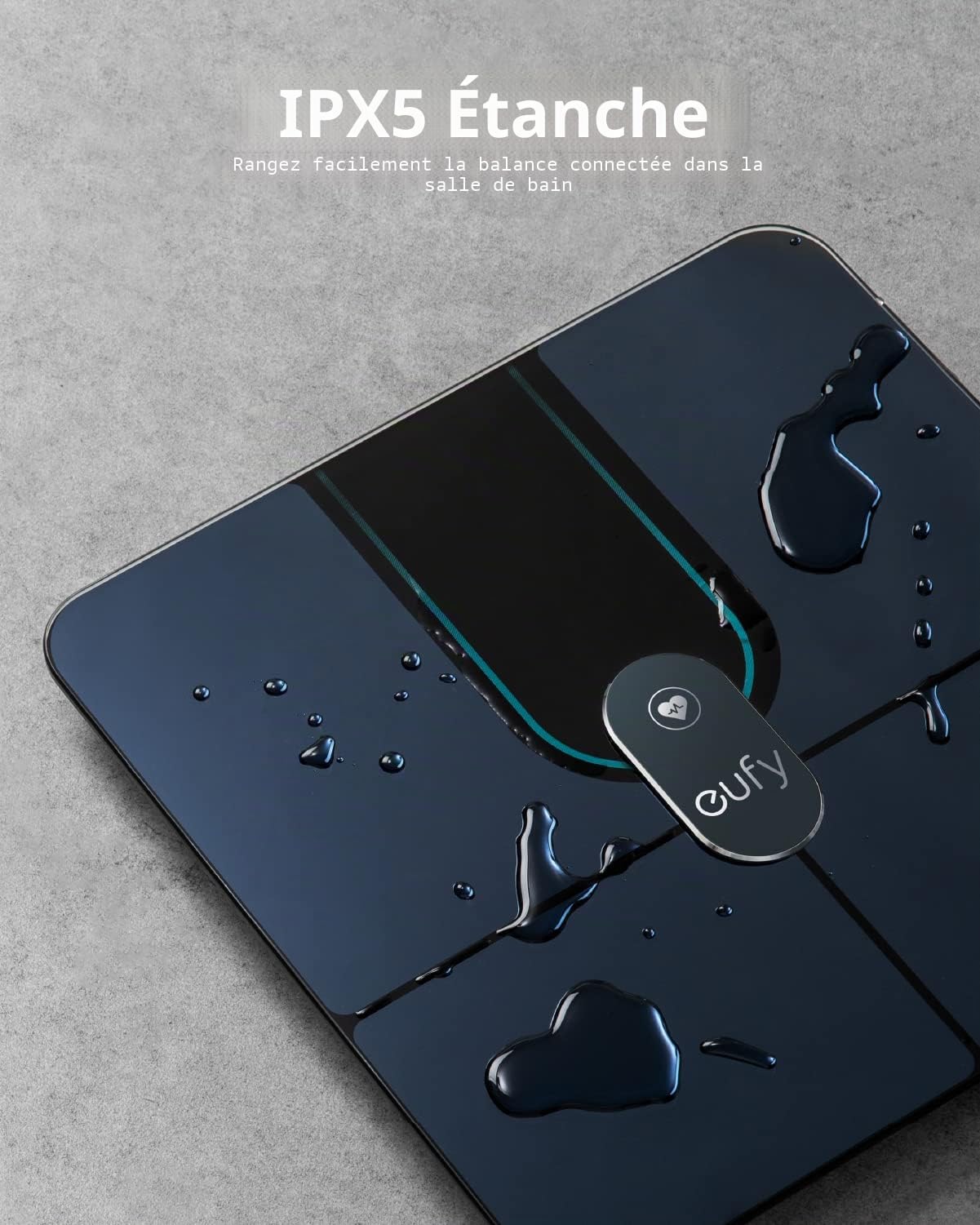 eufy Smart Scale P2 Pro Pèse-personne numérique avec Wi-Fi Bluetooth, 16 mesures dont poids, fréquence cardiaque, graisse corporelle, IMC, masse musculaire et osseuse, mode corps virtuel 3D, haute