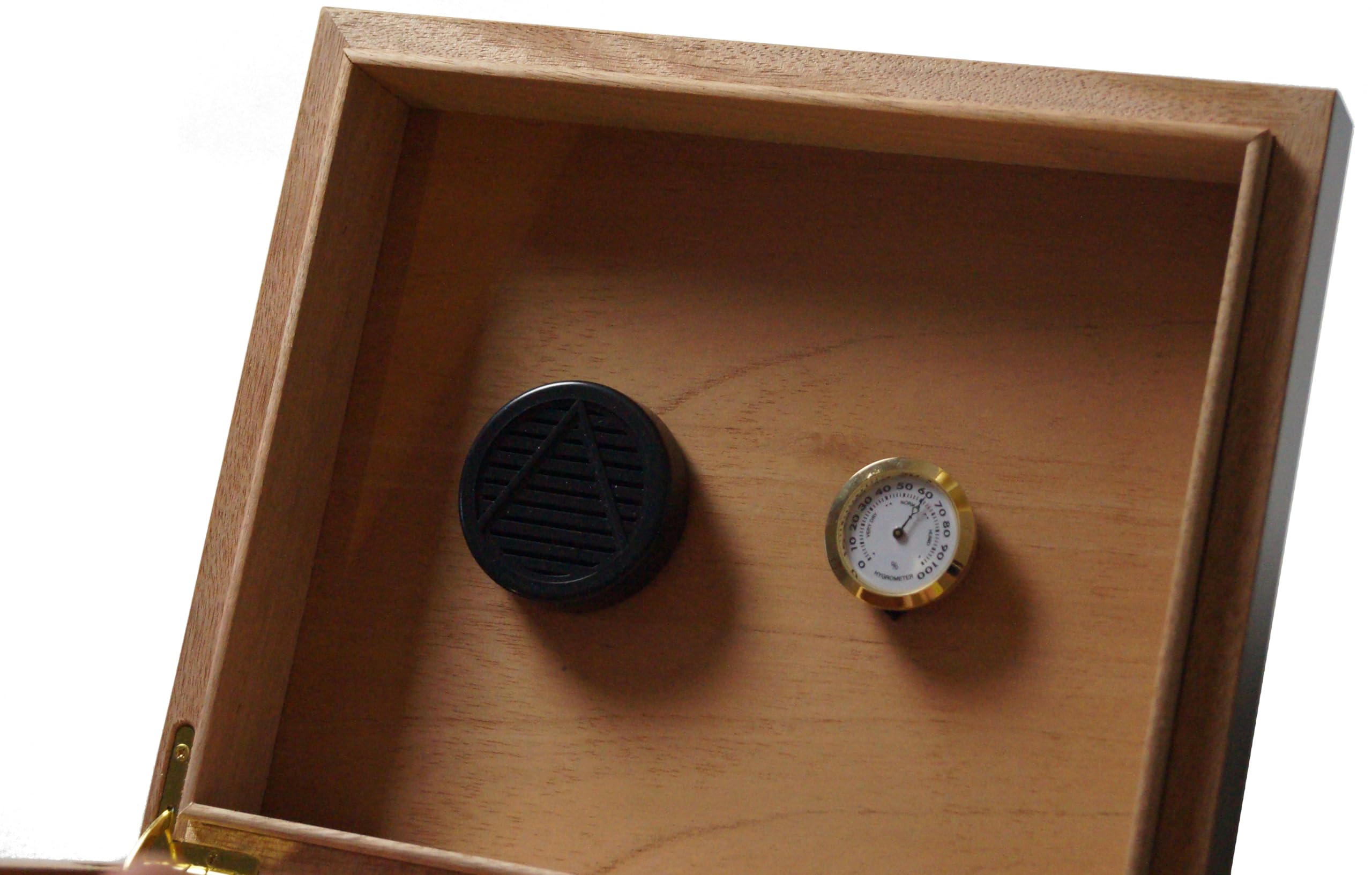 GERMANUS Sigari Humidor con igrometro e umidificatore Manuale Marrone