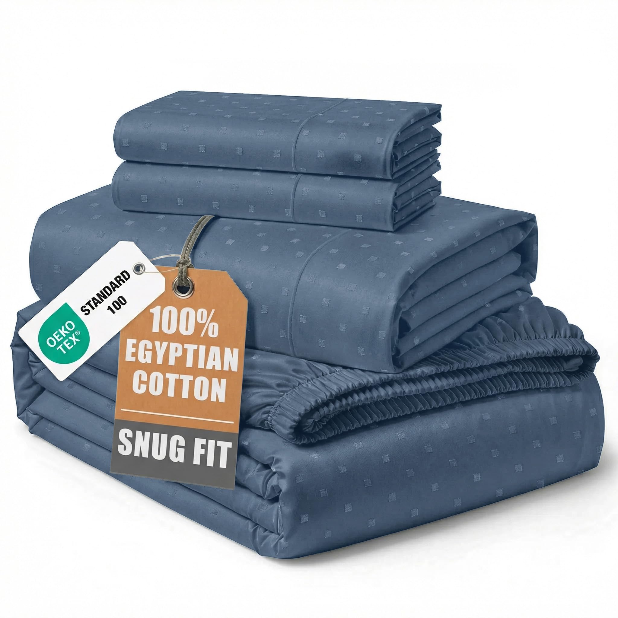LANE LINEN Egyptian Cotton Swiss Dot Sheets