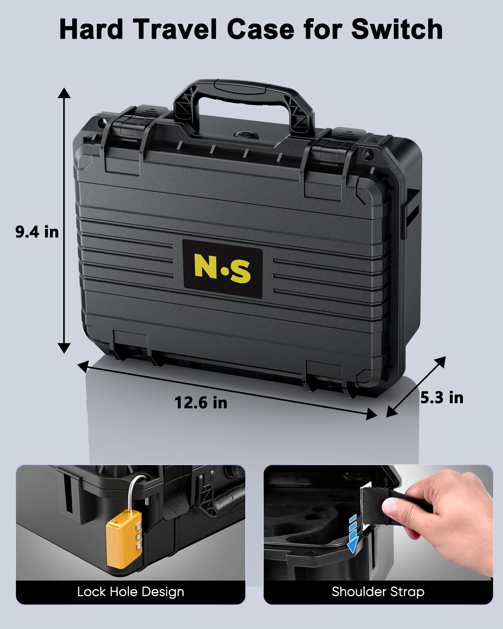 WAXITY [pour Switch 2 et 1] Transport pour Console Nintendo, Pochette pour Switch 2 Étanche, Anti-Choc et à Grande Capacité, Étui de Rangement pour Gamecube avec Coque Rigide Gamecube