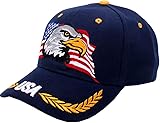 USA-Flag Eagles-Hat American Baseball-Cap Embroidered One Size Navy