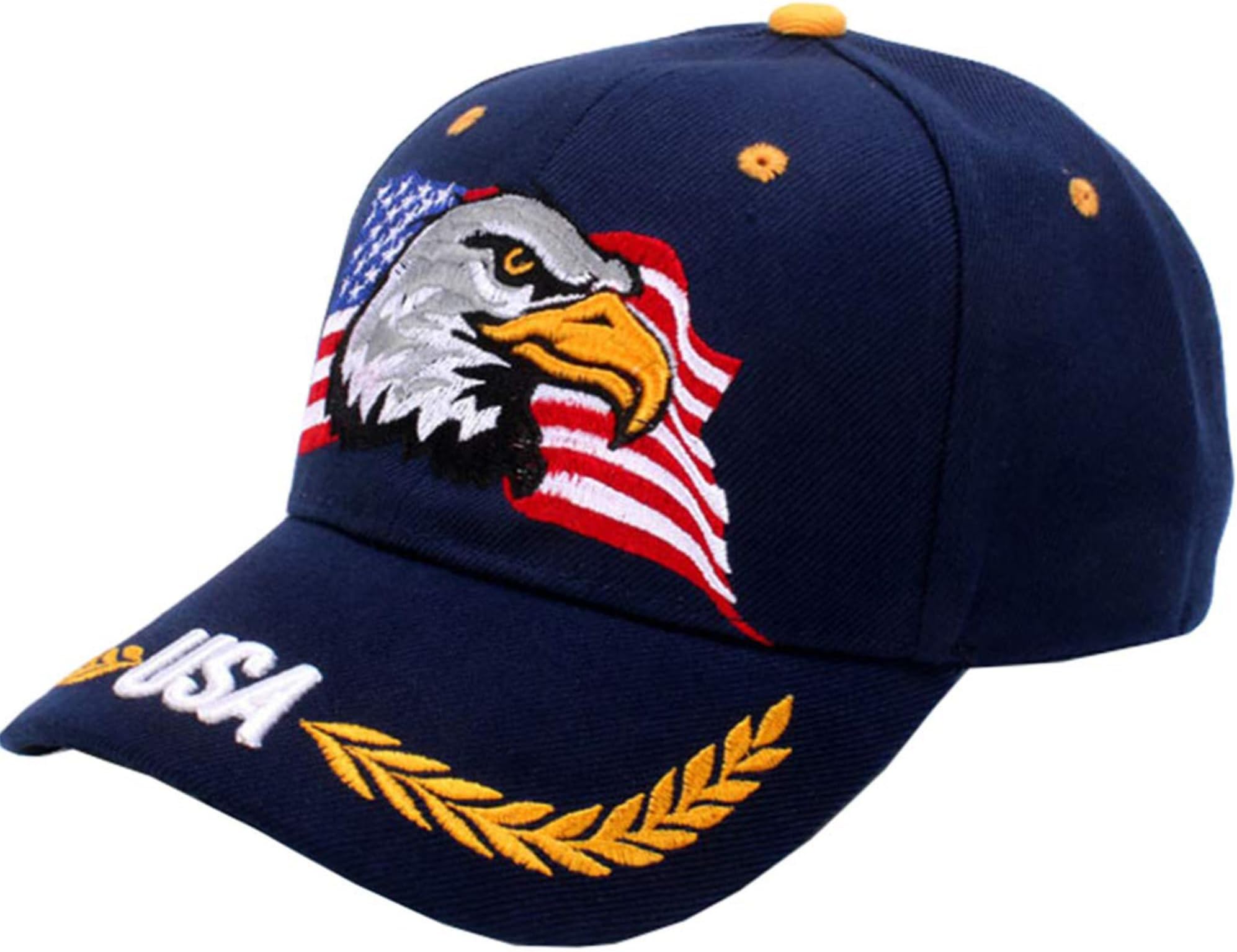 USA-Flag Eagles-Hat American Baseball-Cap Embroidered