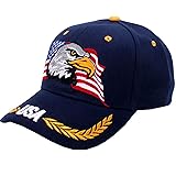 IZUS USA-Flag Eagles-Hat American Baseball-Cap Embroidered Base-Ball Dad Hat Cap for Men Women One Size Navy