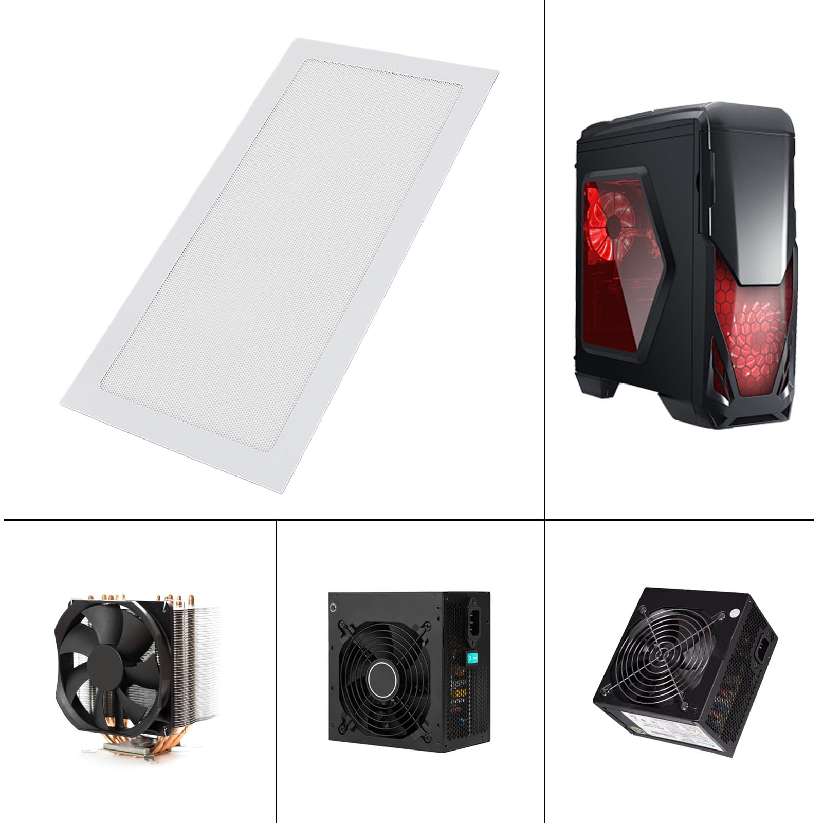 Lot de 2 Filtres Anti-poussière en PVC pour Boîtier PC 140 X 280 Mm, Couvercle de Filtre en Anti-poussière, Montage par Aspiration Magnétique, Filtre Anti-poussière pour